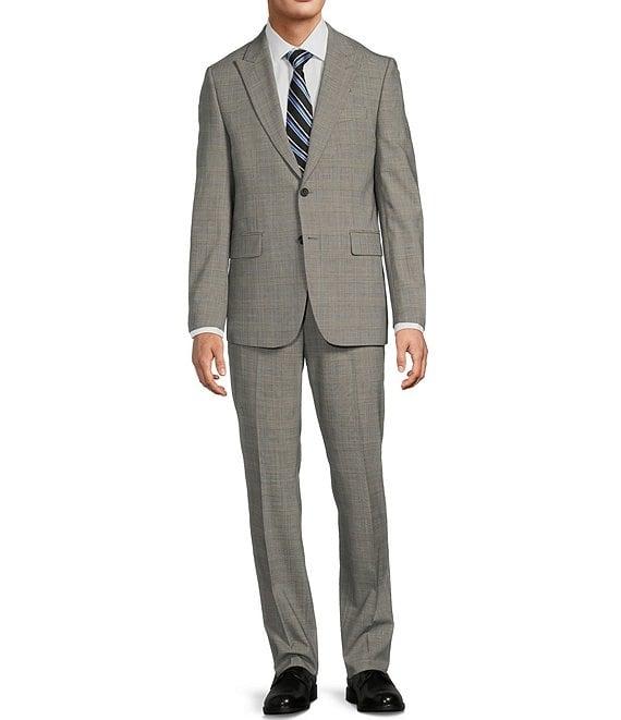 Hickey Freeman Modern Fit Flat Front Plaid 2 Piece Suit Product Image