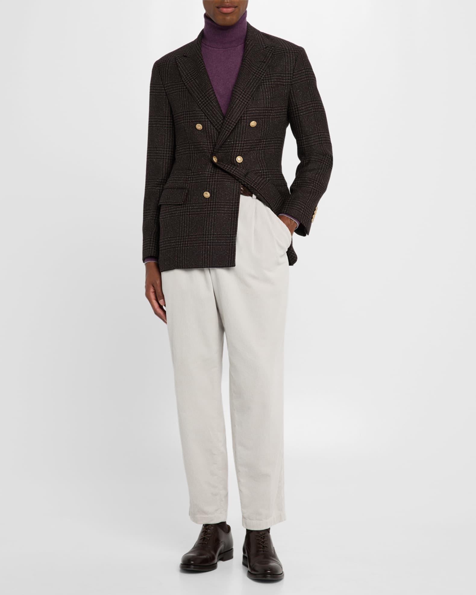 Men's Prince of Wales Double-Breasted Sport Coat Product Image