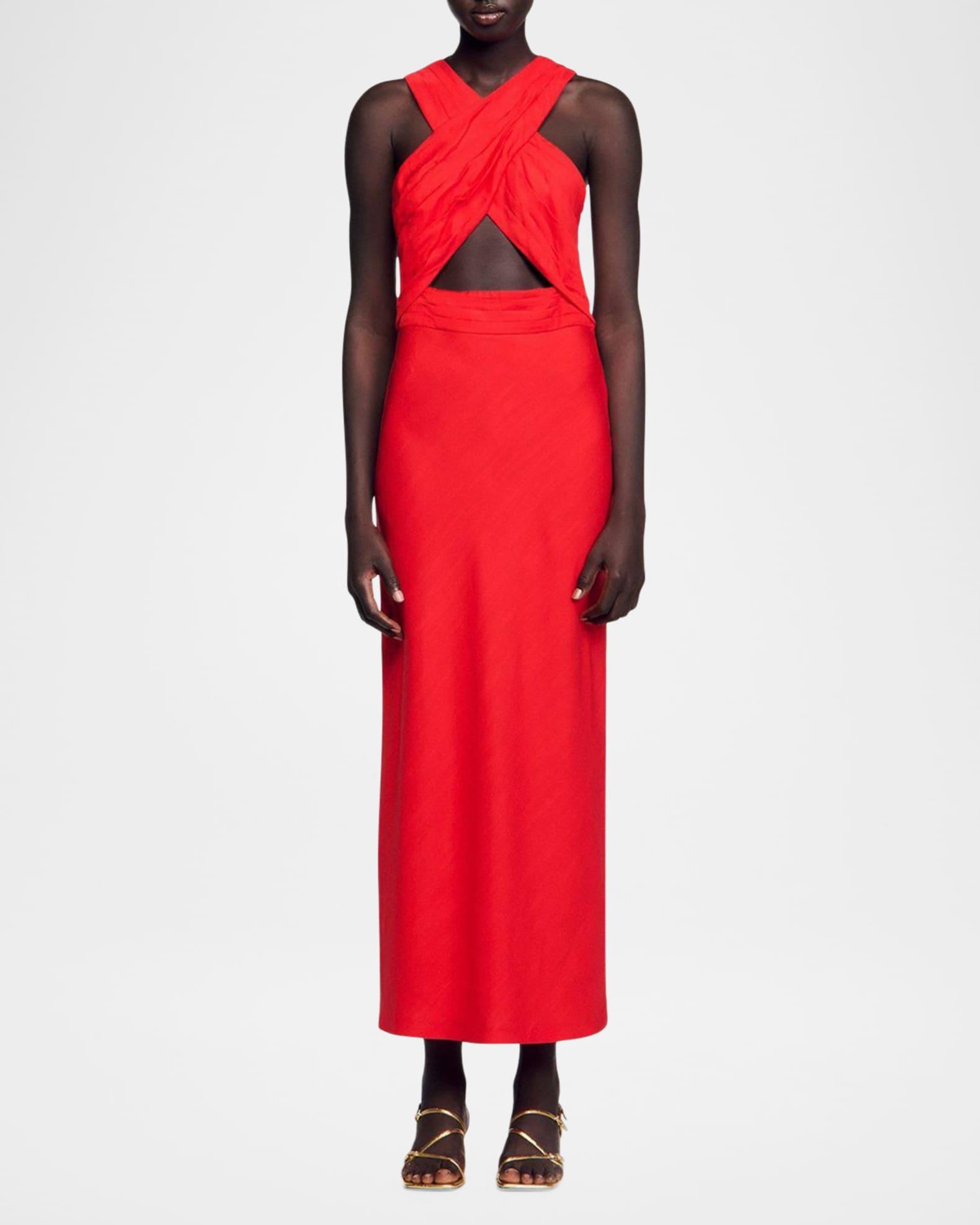 Valentina Cutout Halter Midi Dress Product Image