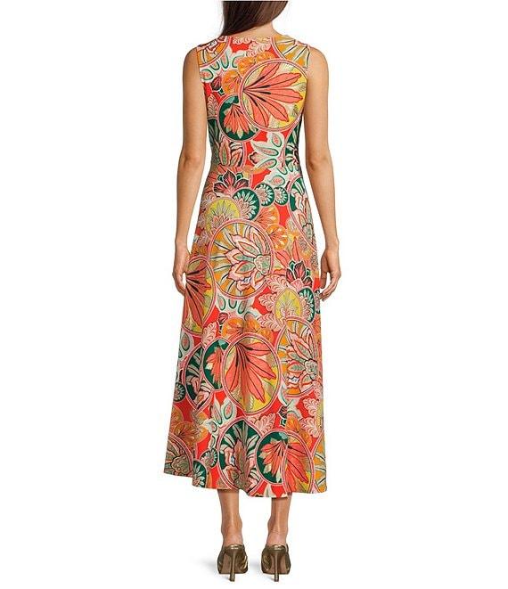Jude Connally Easton Gilded Jude Cloth Stained Glass Print V-Neck Sleeveless Wrap Maxi Dress Product Image