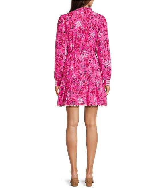 Lilly Pulitzer Arletta Poplin Giraffic Park Print Stand Collar Long Sleeve Shirt Dress Product Image