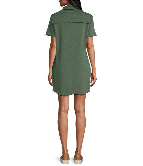 Tommy Bahama Marina Del Mar Solid Fleece Point Collar Short Sleeve Shirt Dress Product Image