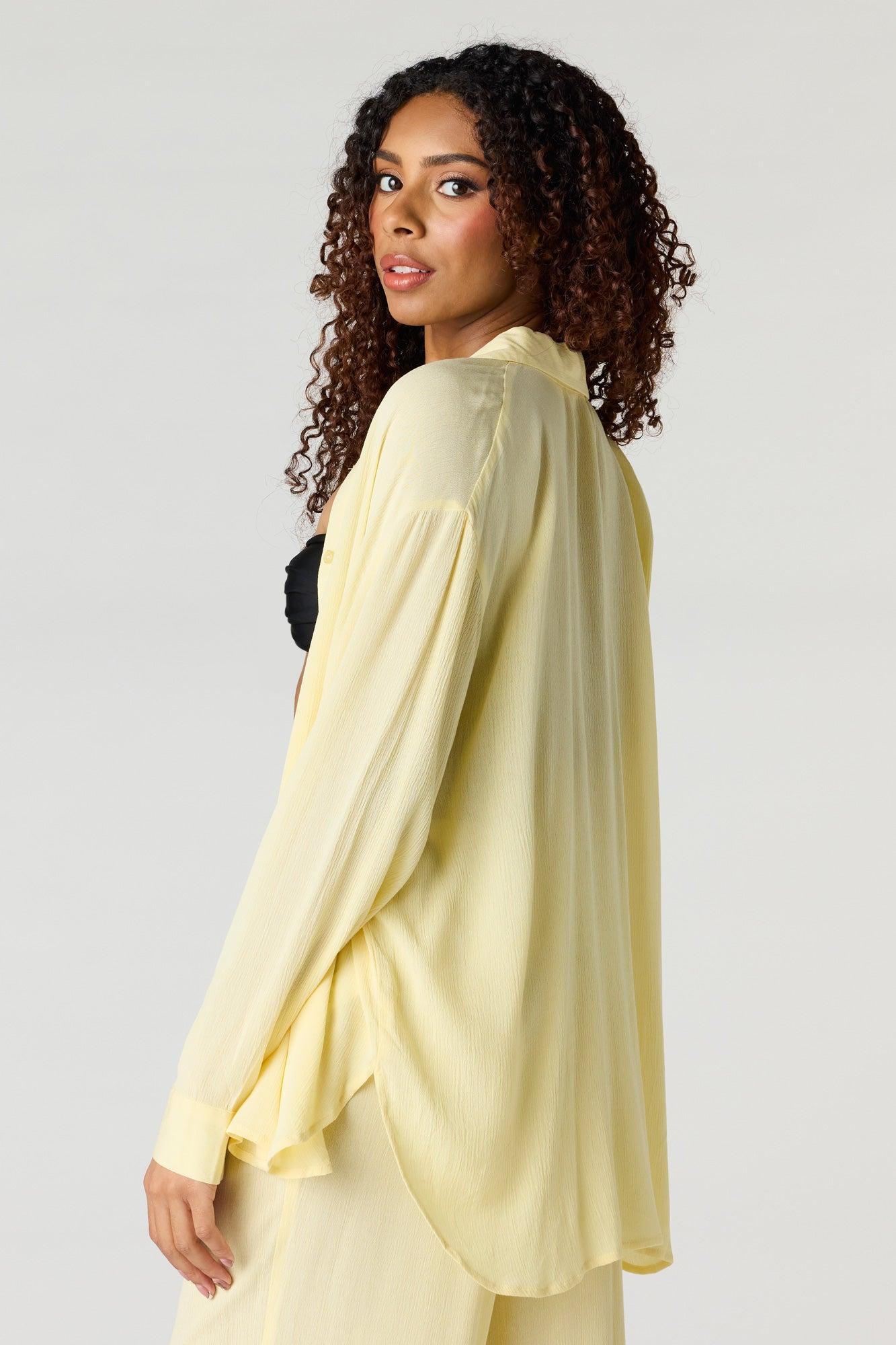 Flowy Oversized Button-Up Top Female Product Image