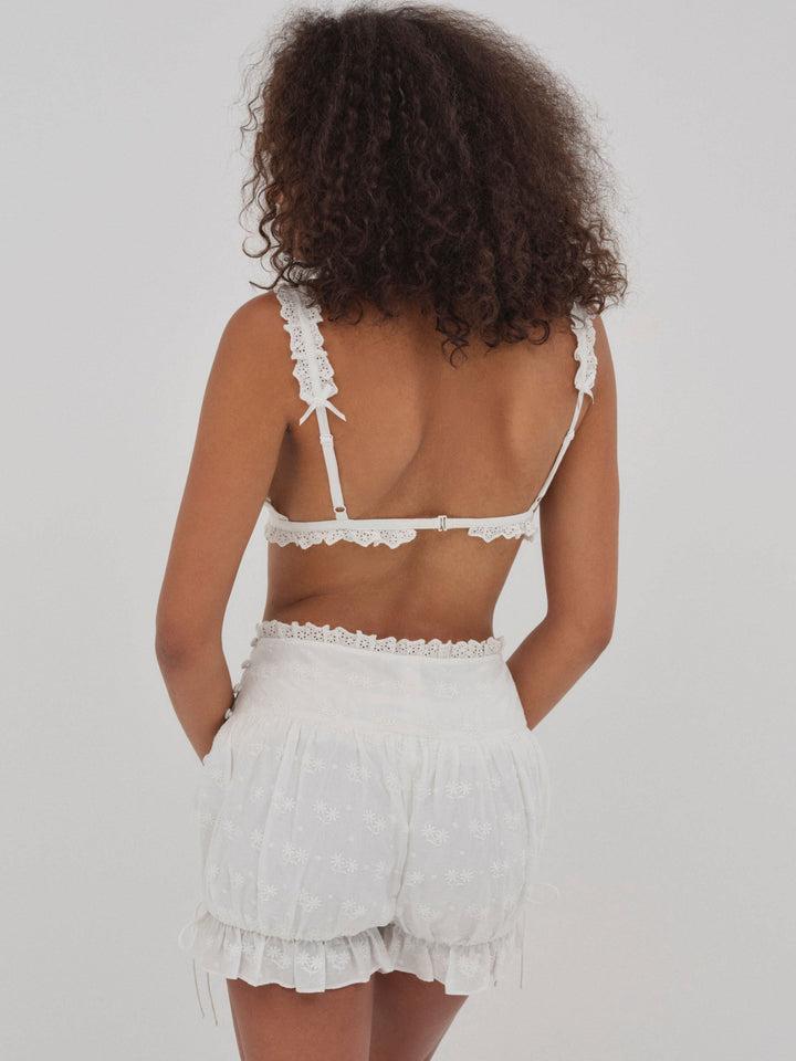 Edie Eyelet Bralette — White Product Image