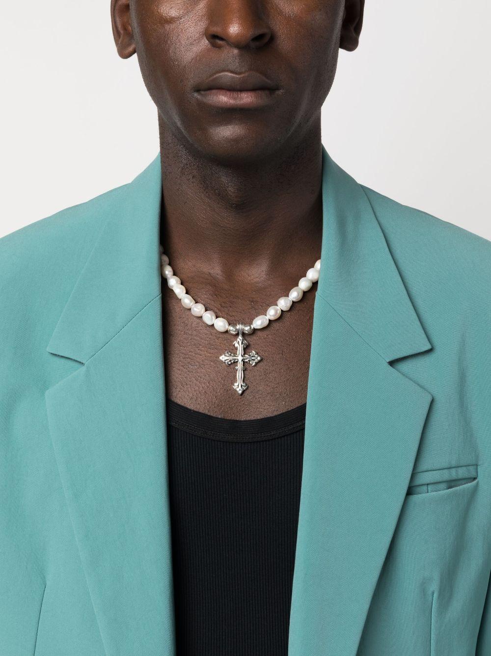 cross-pendant pearl necklace Product Image