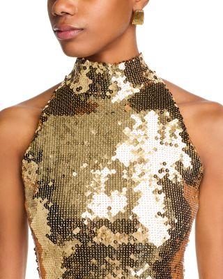 Sequin Mock Neck Column Dress Product Image