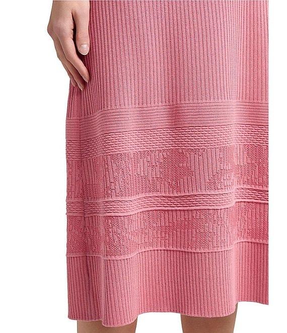 MISOOK Ribbed Soft Knit Scoop Neck Short Sleeve A-Line Midi Dress Product Image