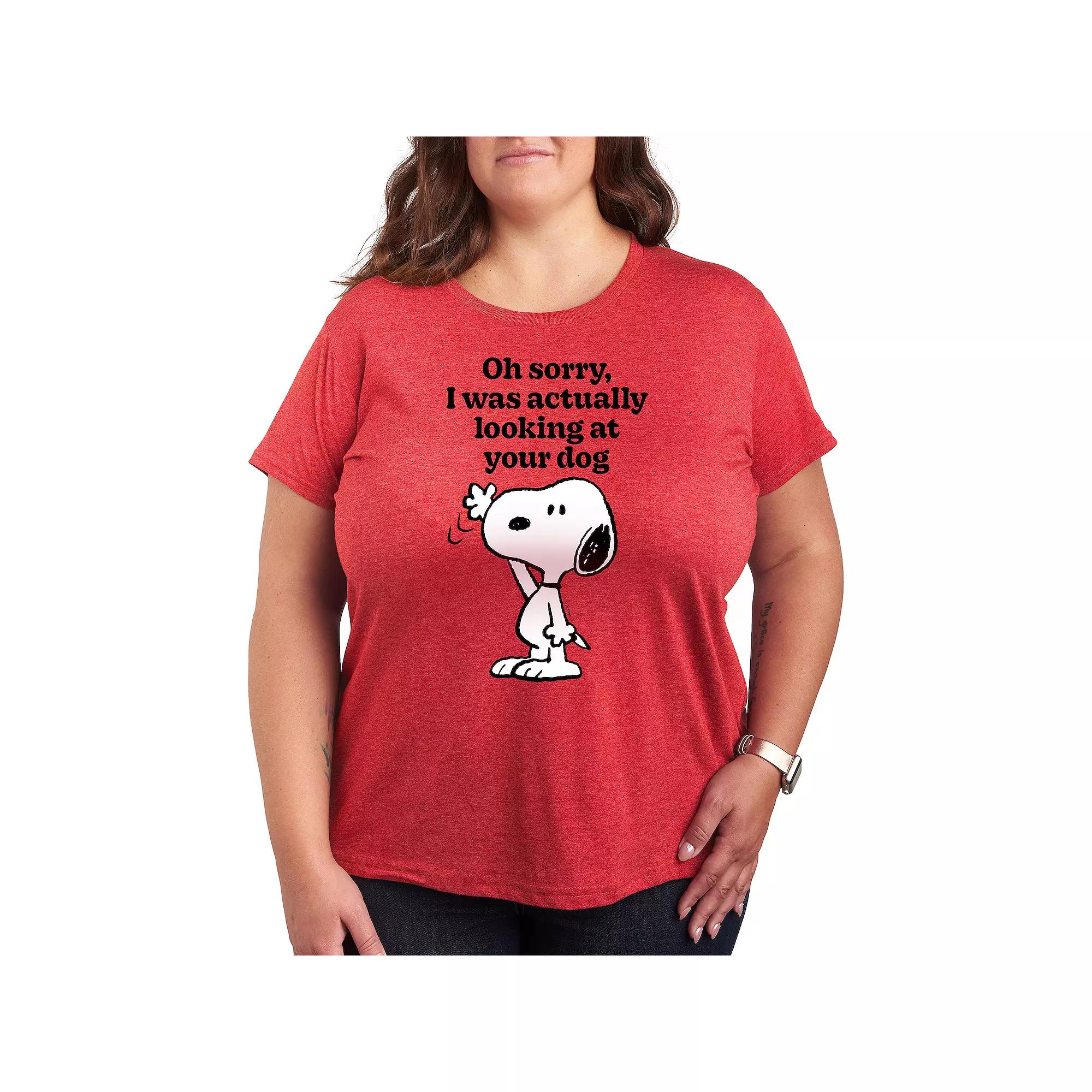 Plus Peanuts Snoopy Looking At Your Dog Graphic Tee, Women's,  Product Image