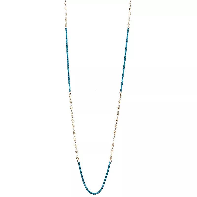 Juvell 18k Gold Plated Two Tone Cubic Zirconia Necklace, Women's,  Product Image