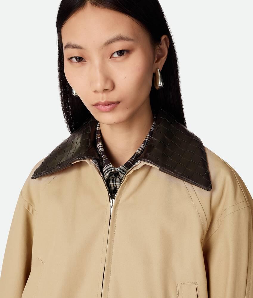 Women's Cotton Twill Blouson in Beige Product Image