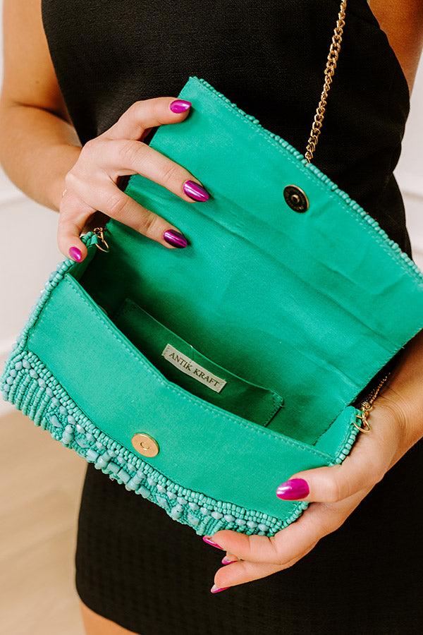 Vacay Mode Embellished Purse in Turquoise Product Image