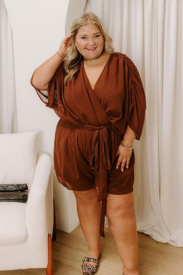 Martinis Please Chiffon Romper in Chocolate Curves Product Image