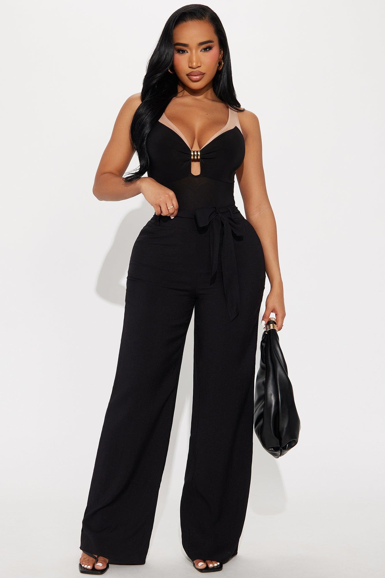 Stefania Ruched Keyhole Bodysuit - Black Product Image