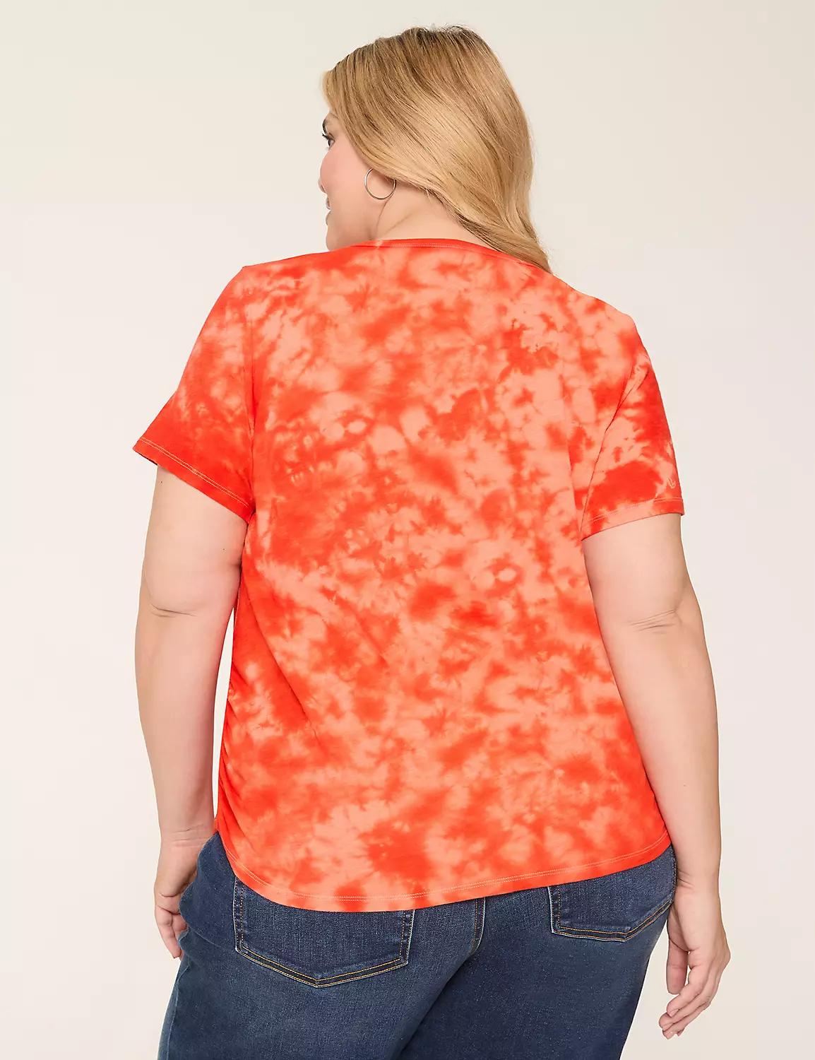 Short-Sleeve V-Neck Side-Ruched Tee Product Image