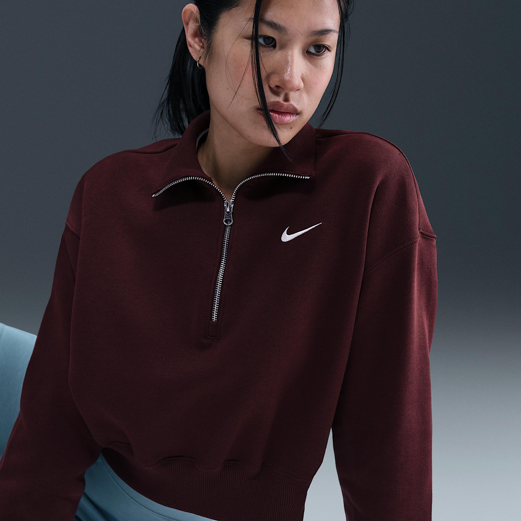 Women's Nike Sportswear Phoenix Fleece 1/4-Zip Cropped Sweatshirt Product Image