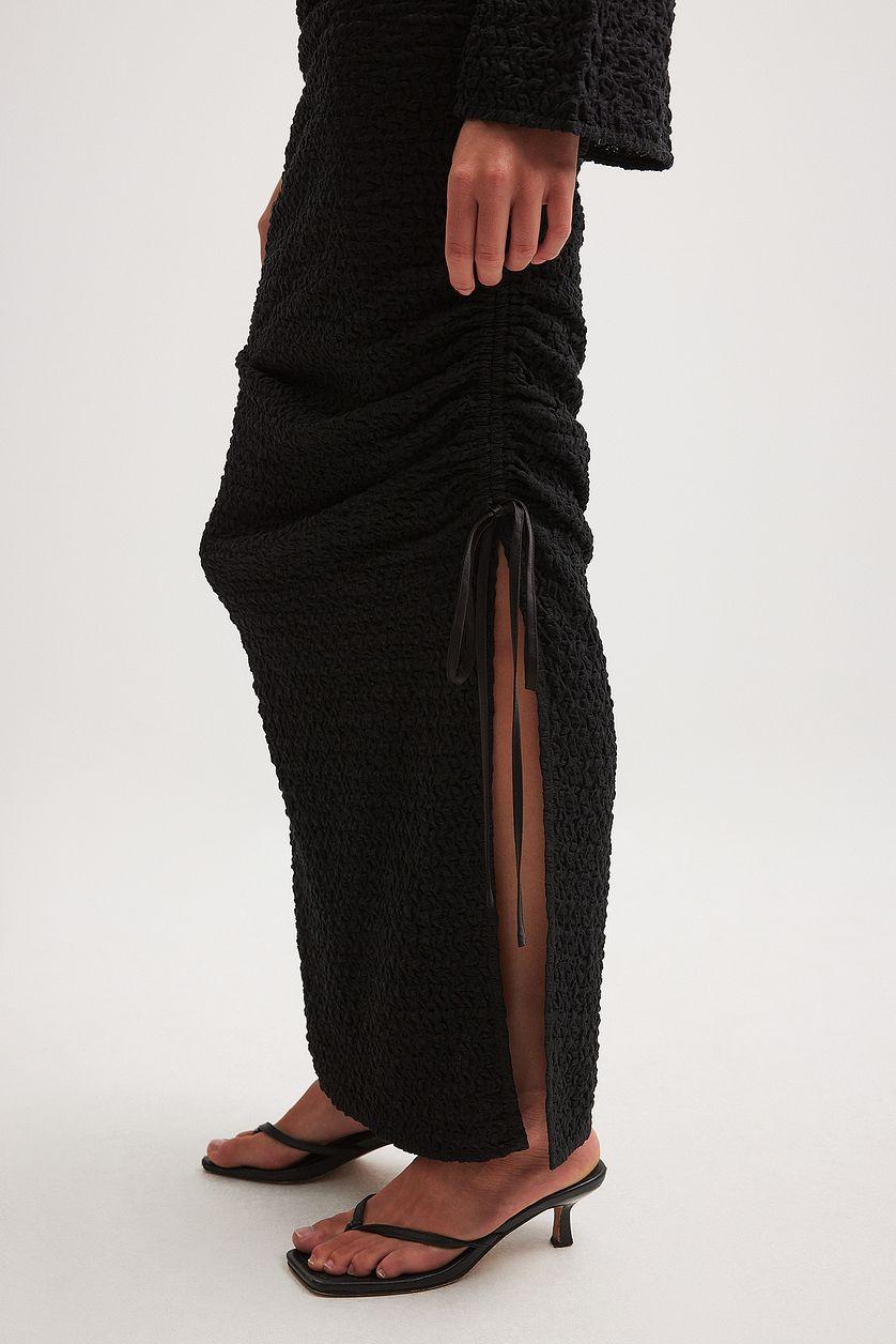 One Shoulder Structured Maxi Dress Black Product Image