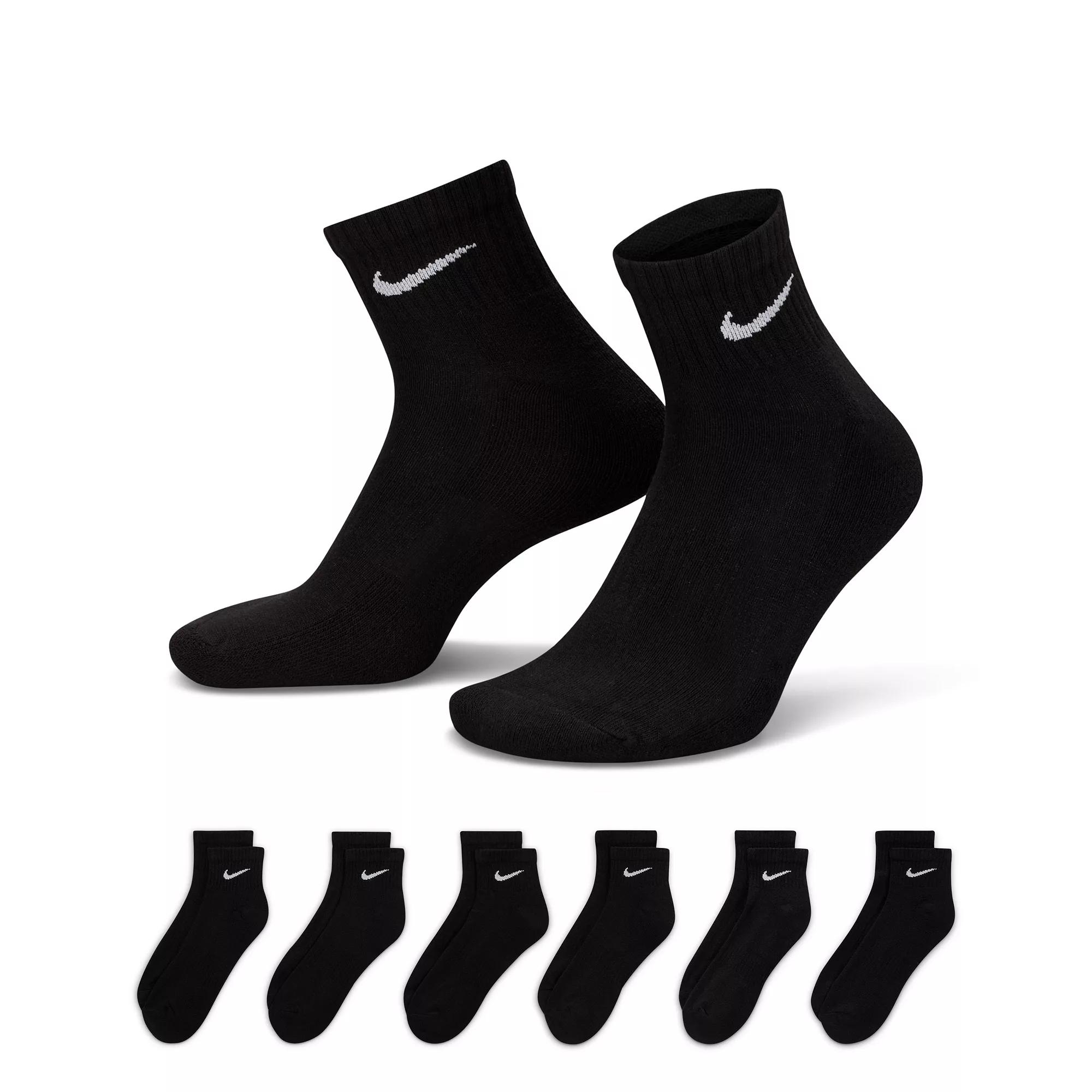Nike Mens Everyday Cushioned Training Ankle Socks (6 Pairs) | SX7669-010 Product Image