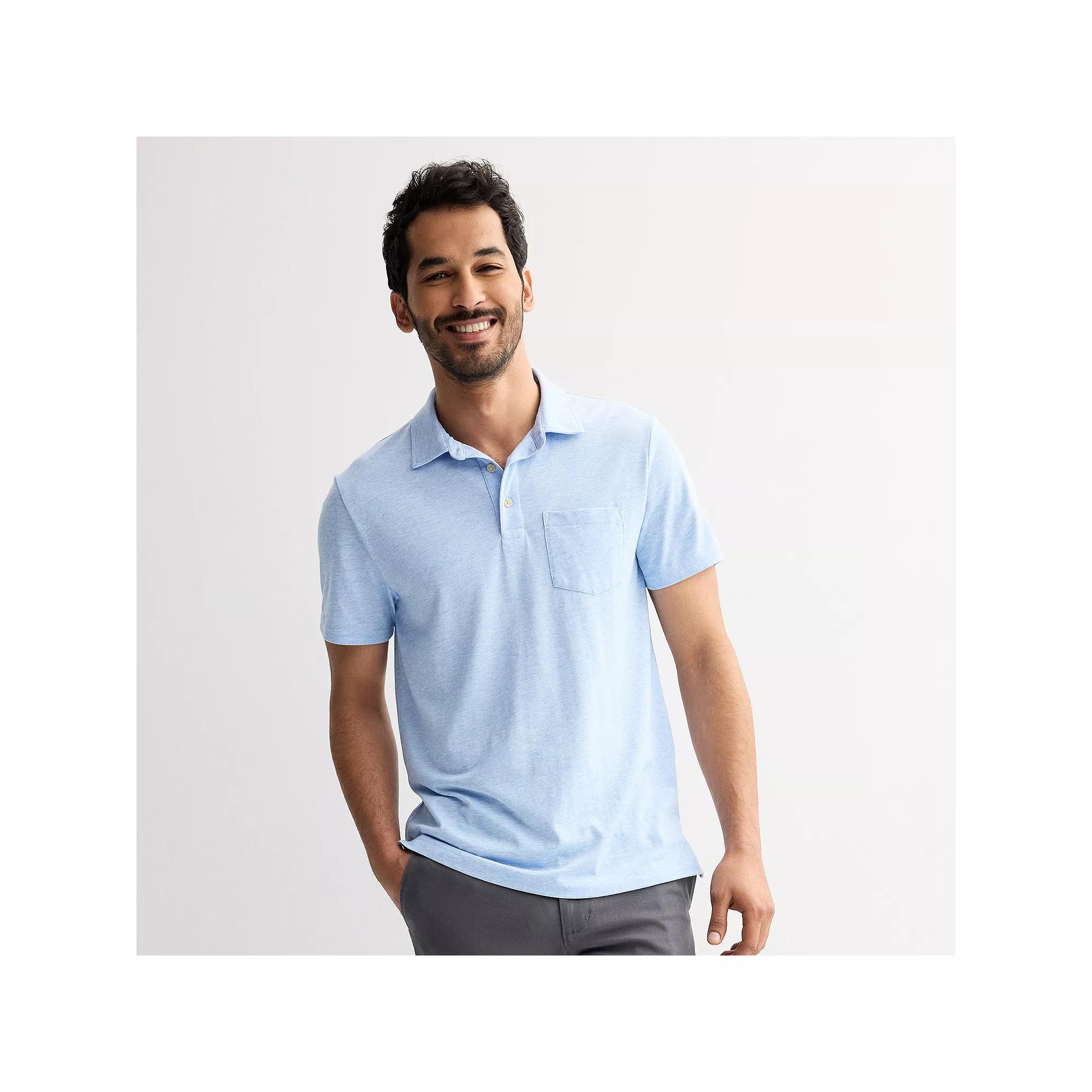 Men's Sonoma Goods For Life® Supersoft Short Sleeve Polo, Size: Small, Blue Grey Product Image