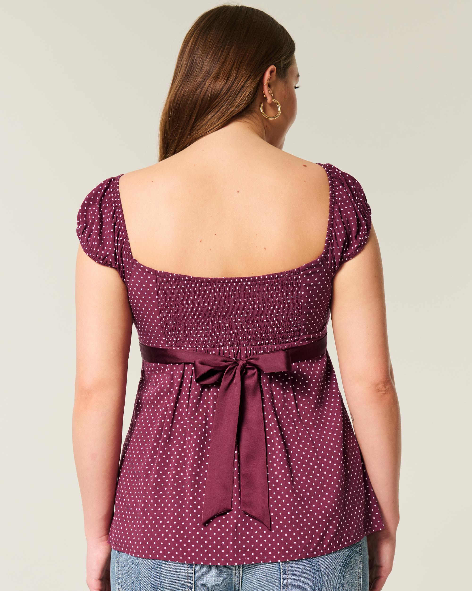 Easy Satin Tie Babydoll Top Product Image