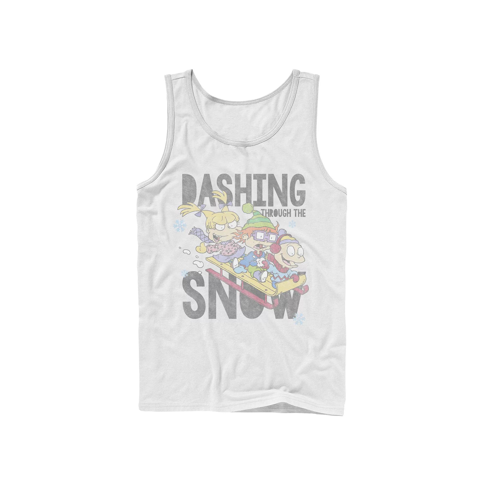 Men's Nickelodeon Rugrats Trio Dashing Through The Snow Sled Graphic Tank Top,  Product Image