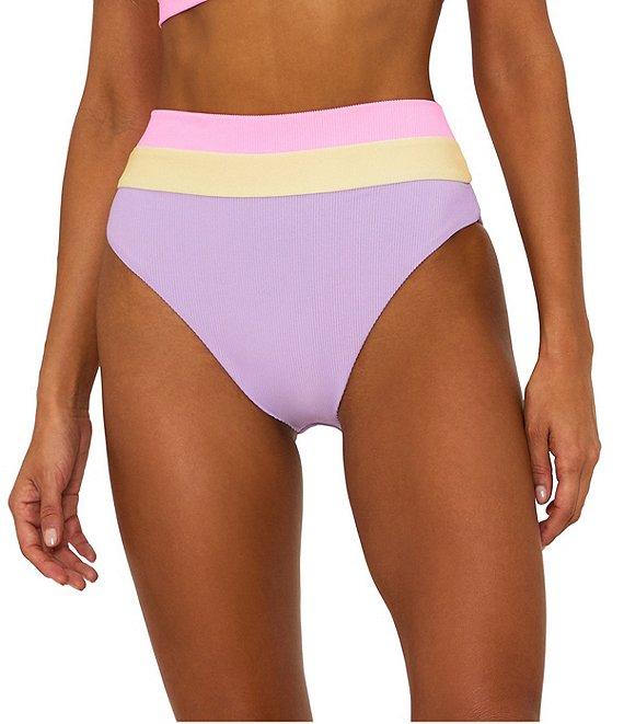 Beach Riot Heidi Ribbed Colorblock High Waisted Swim Bottom Product Image