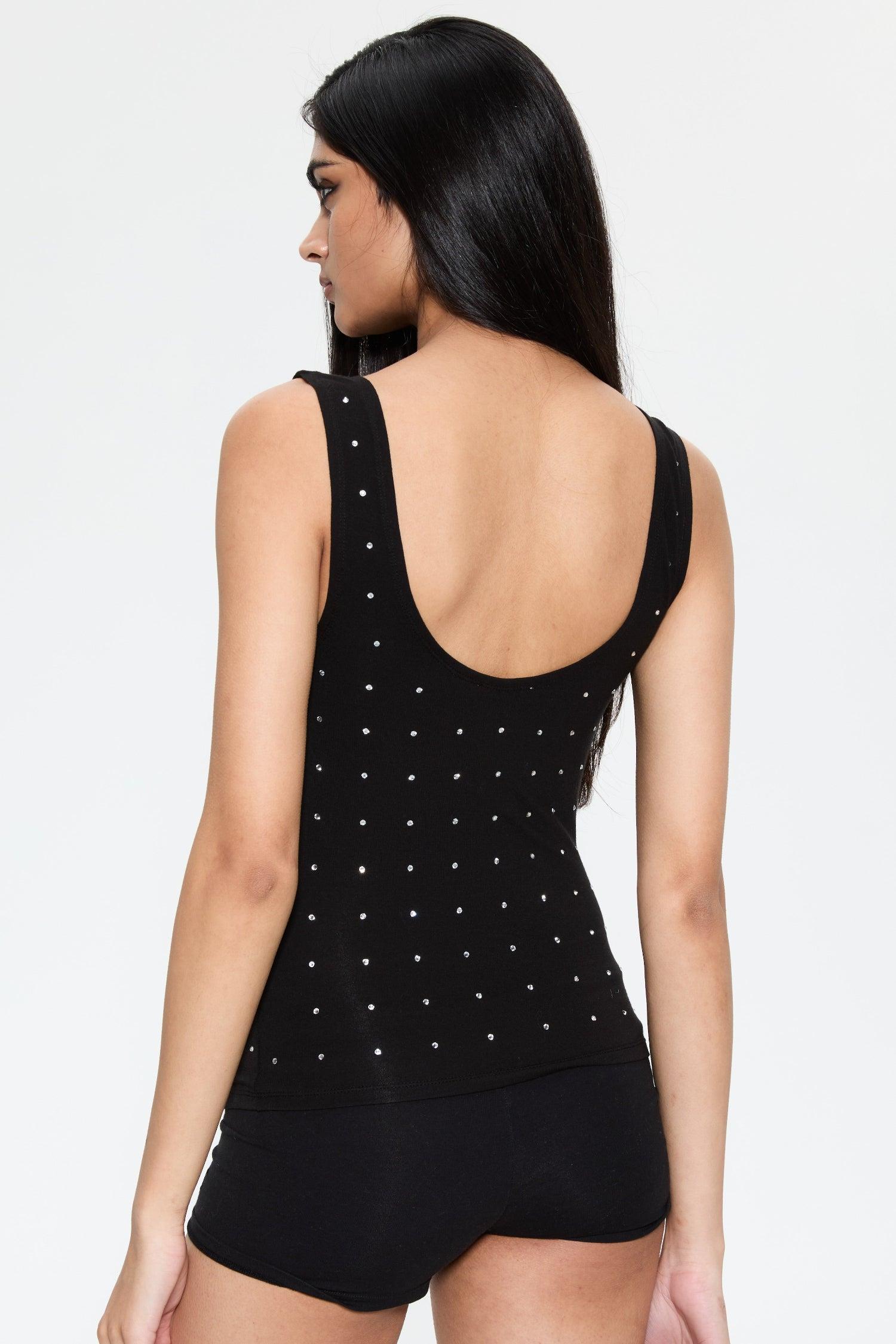 LANI TOP - BLACK RHINESTONE Product Image