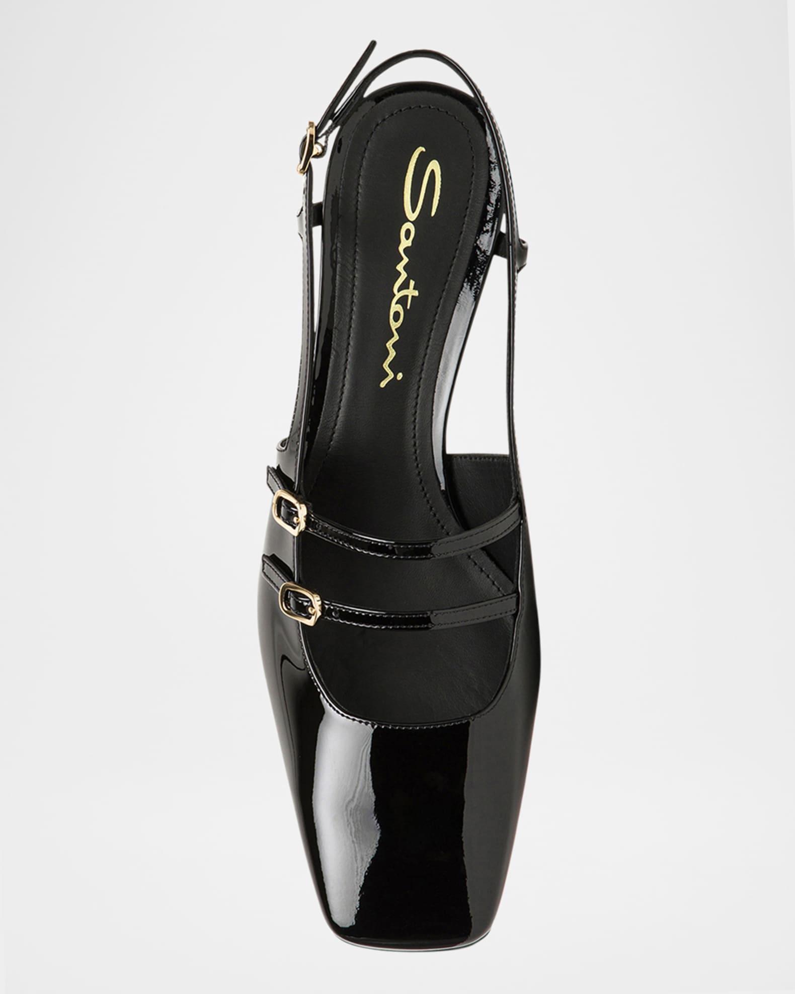 Aurora Buckle Ankle-Strap Patent Leather Pumps Product Image