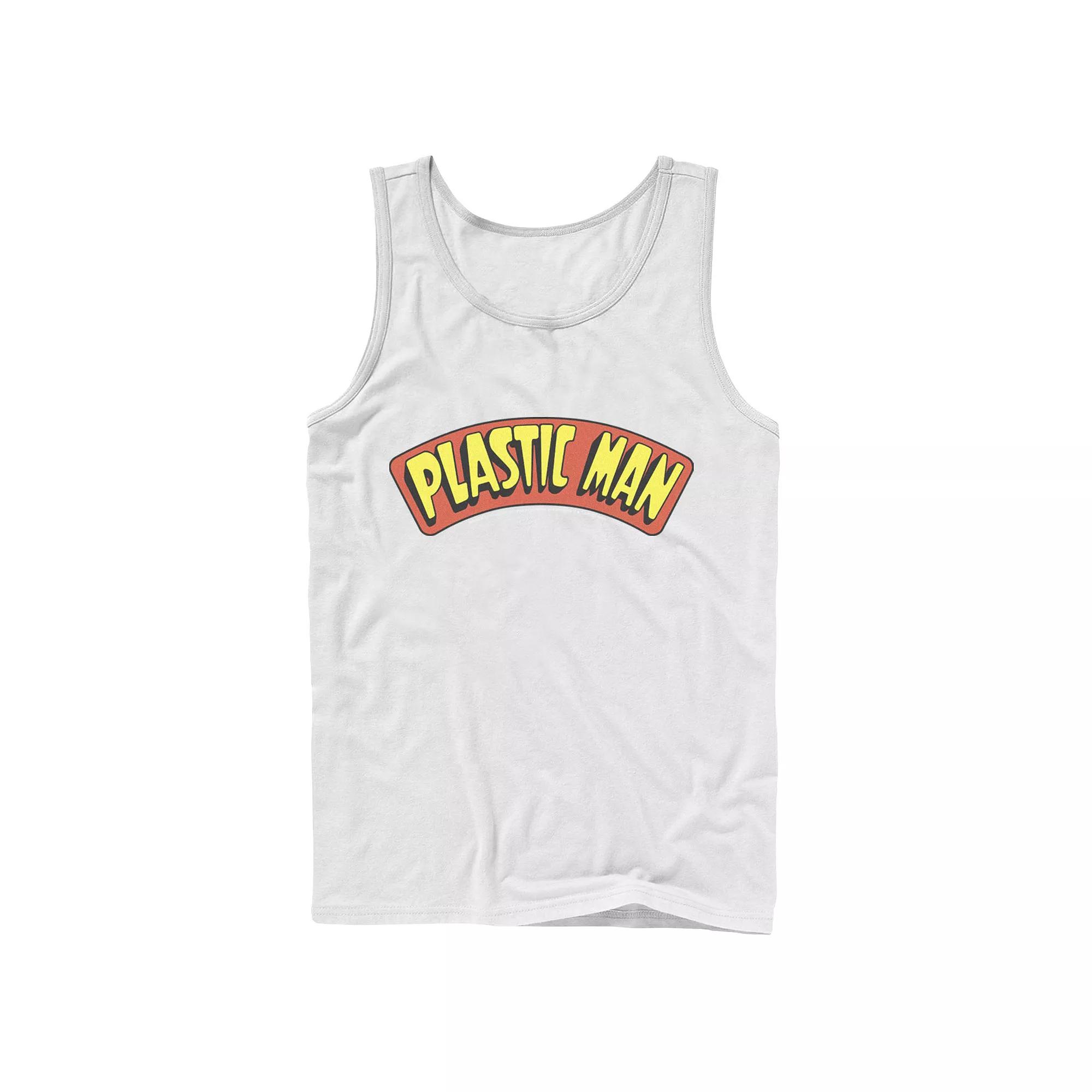 Men's DC Comics Plastic Man Text Logo Poster Tank Top,  Product Image