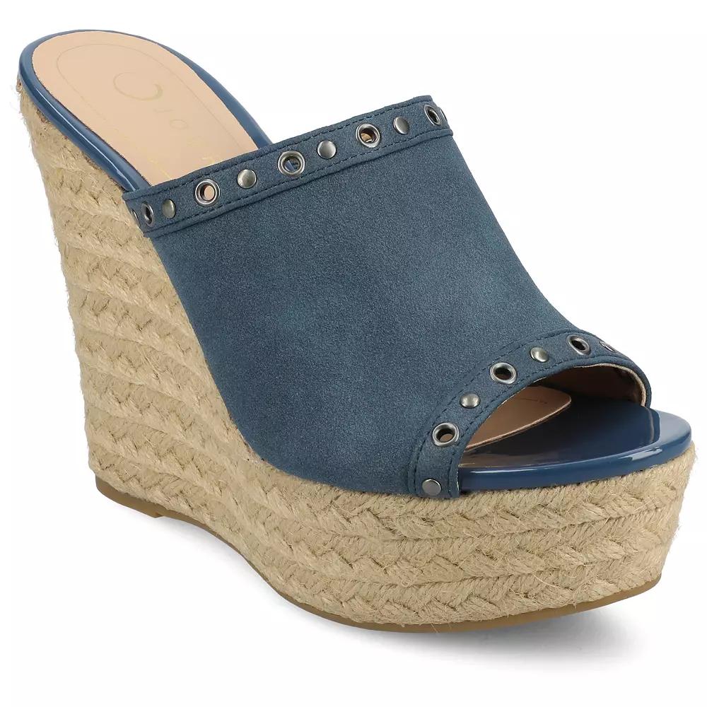 Journee Yari Women's Platform Espadrille Wedge Sandals,  Product Image