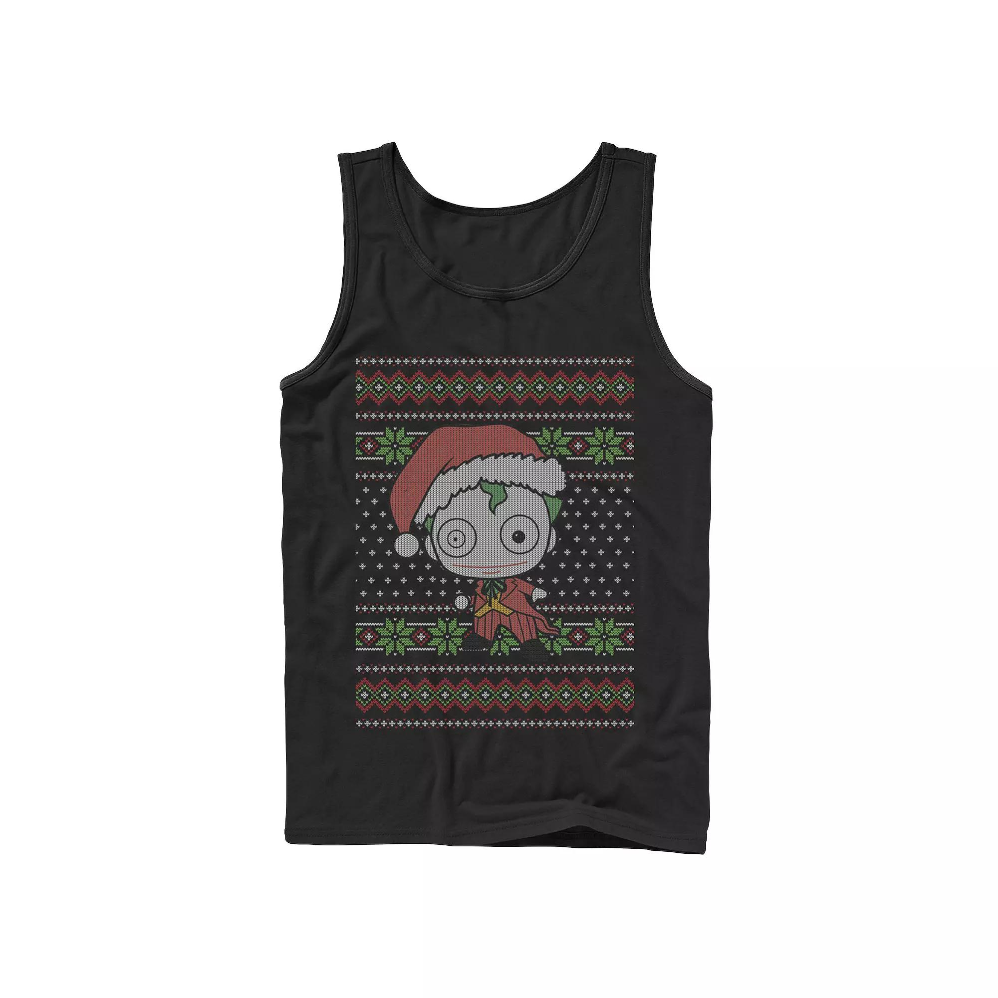 Men's DC Comics Chibi Joker Christmas Sweater Style Tank Top,  Product Image