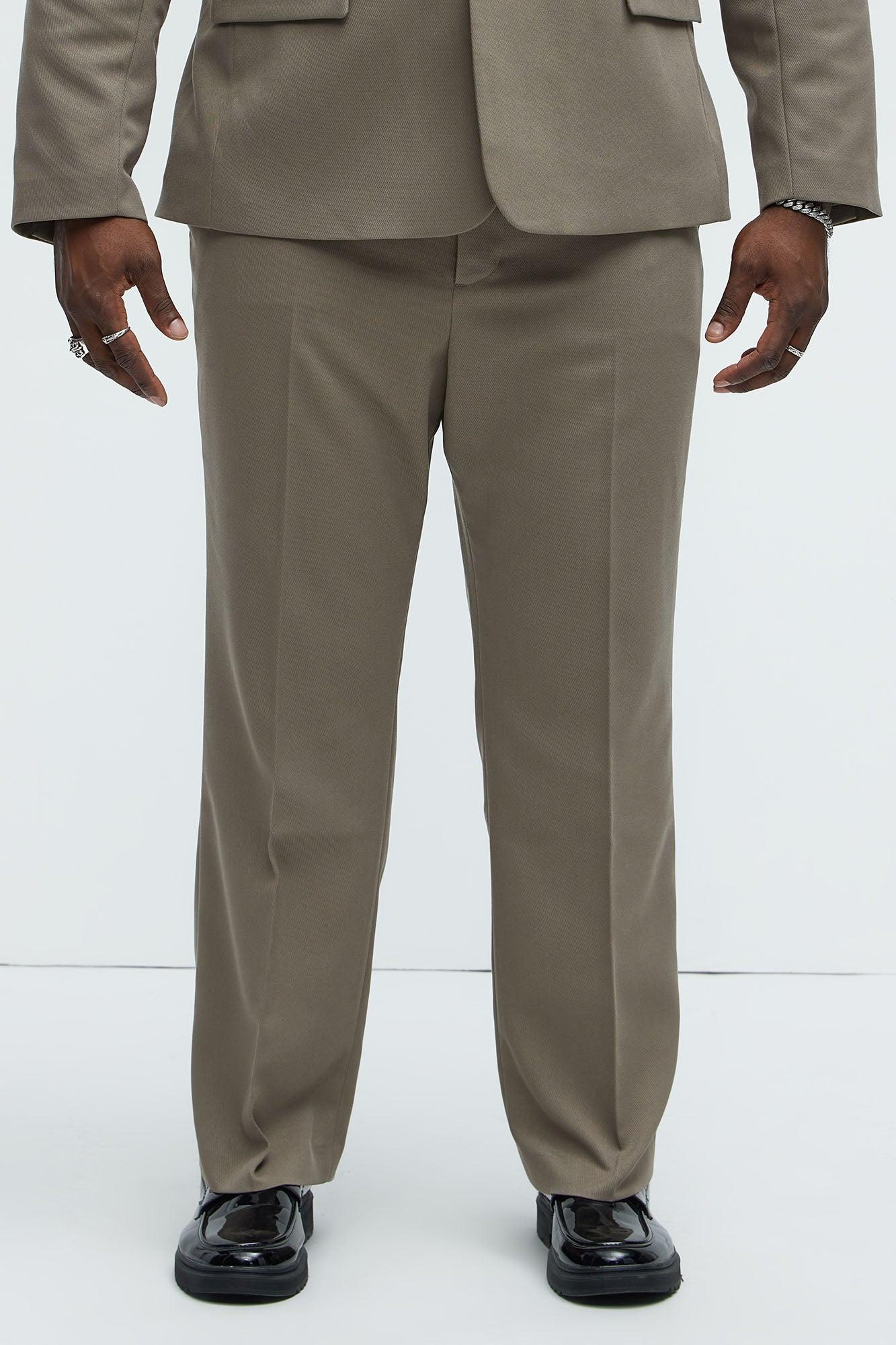 Kevin Twill Textured Straight Trousers - Brown Product Image
