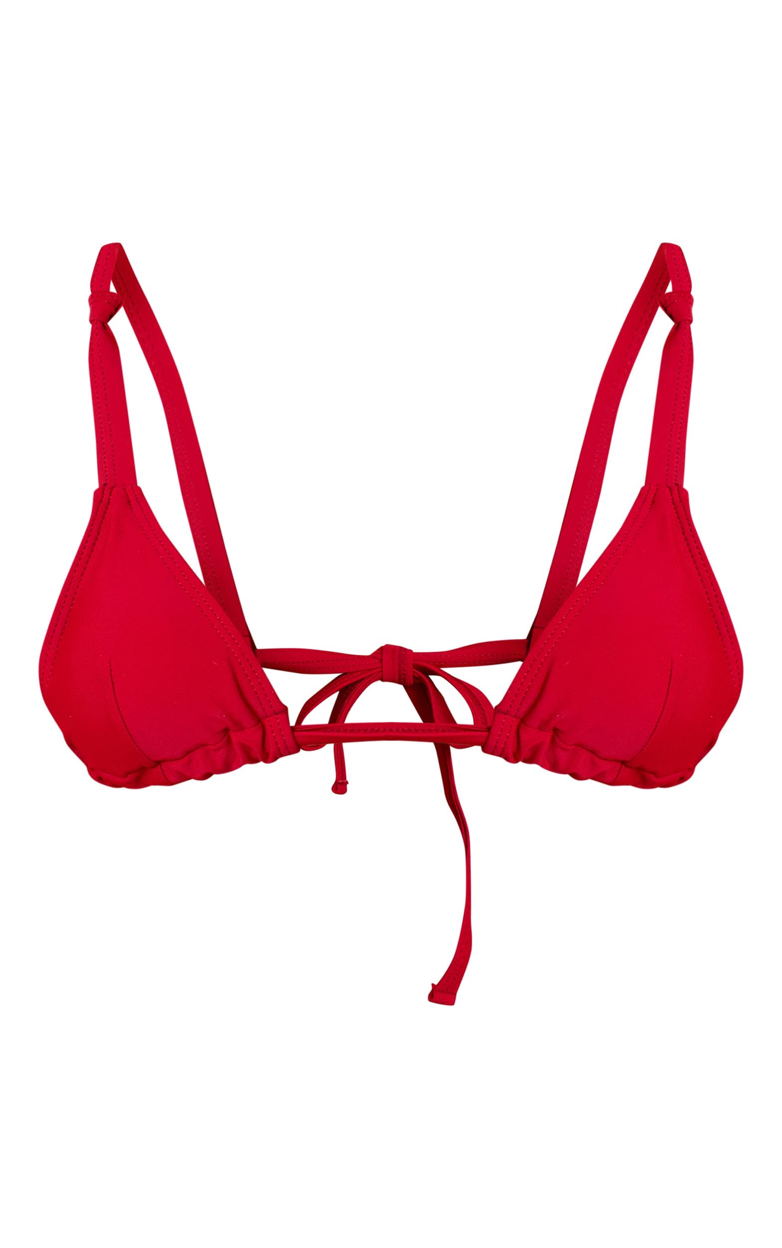 Deep Red Micro Triangle Bikini Top Product Image