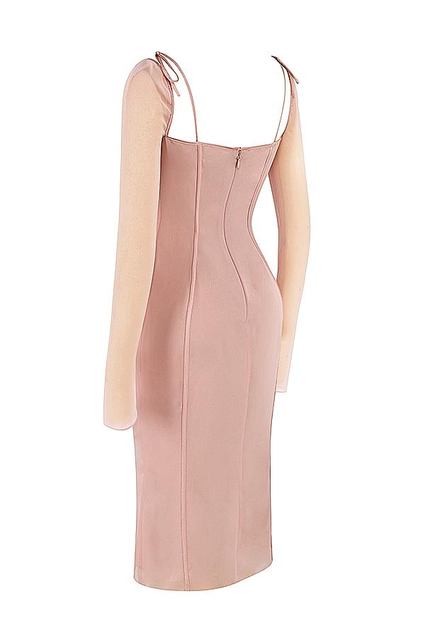 Ophelia  blush cutout midi dress Product Image