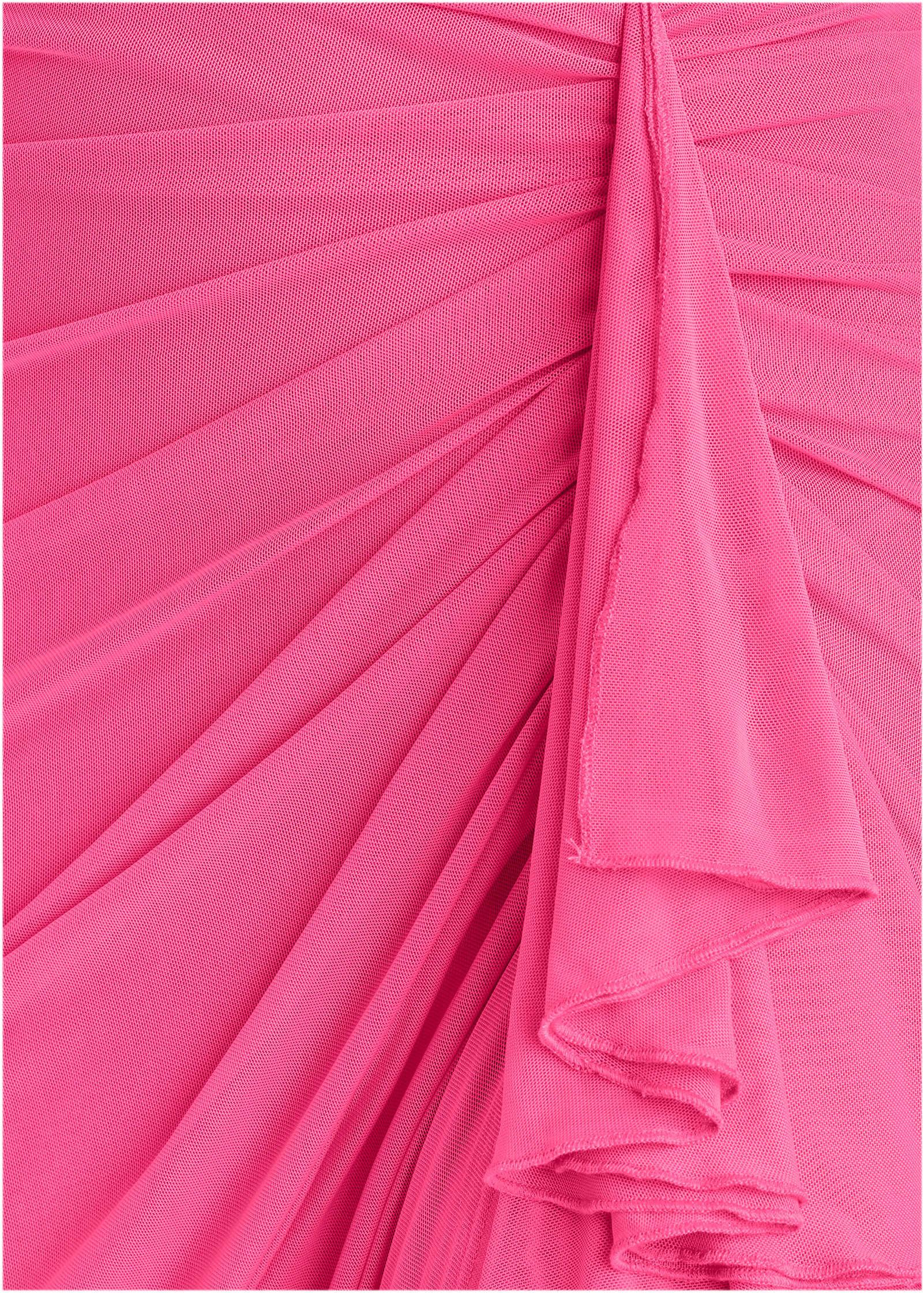 Side Ruffle Mesh Maxi - Pink Product Image