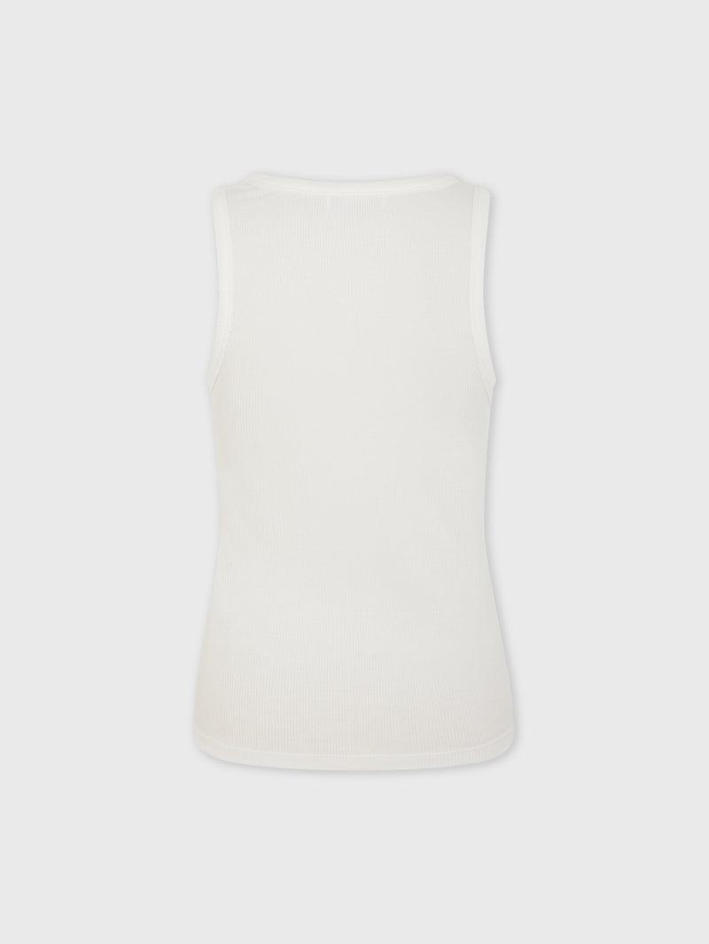 White Tank Top with signature piercing Product Image