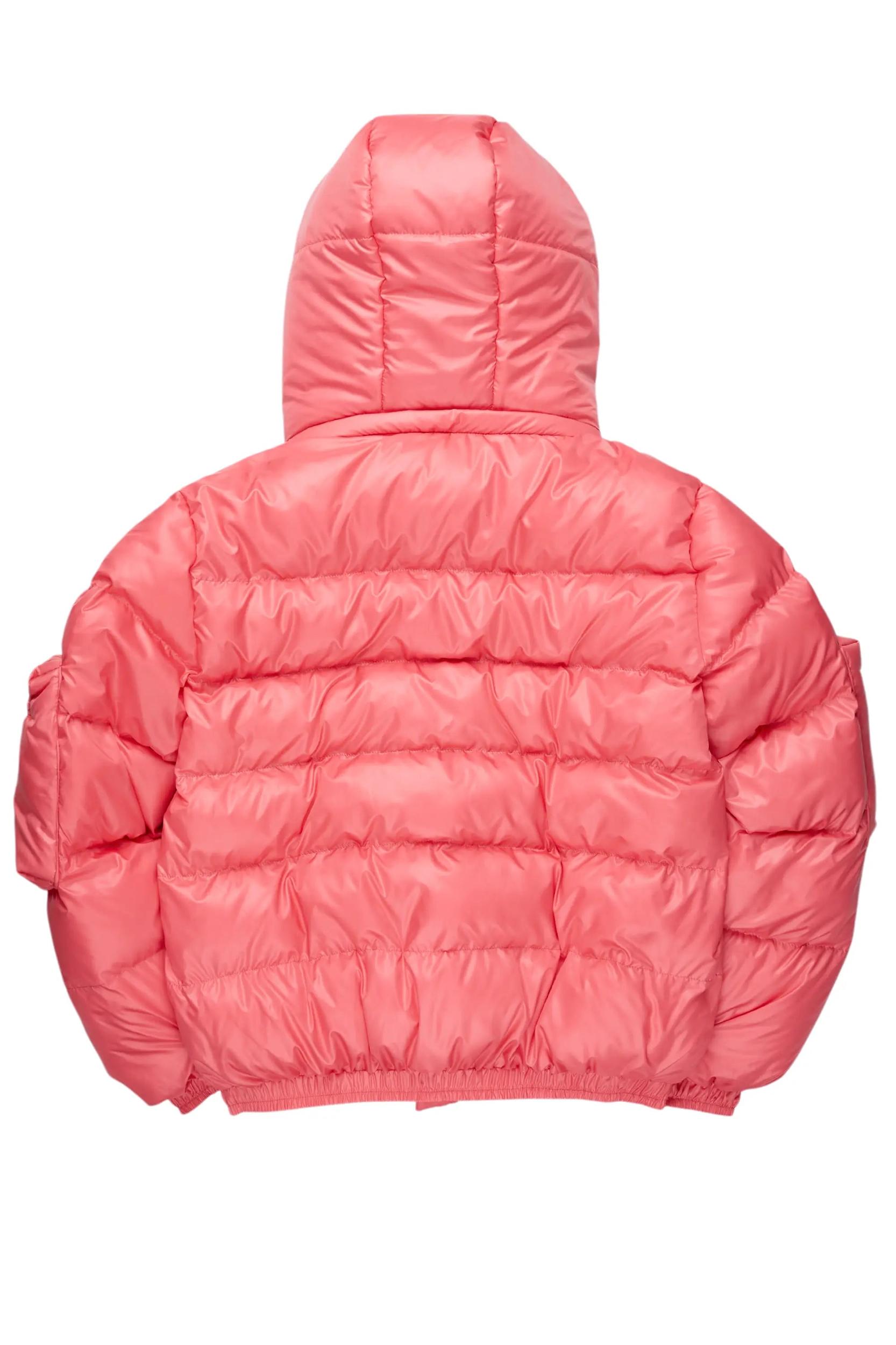 Keisha Pink Cargo Puffer Jacket Female Product Image