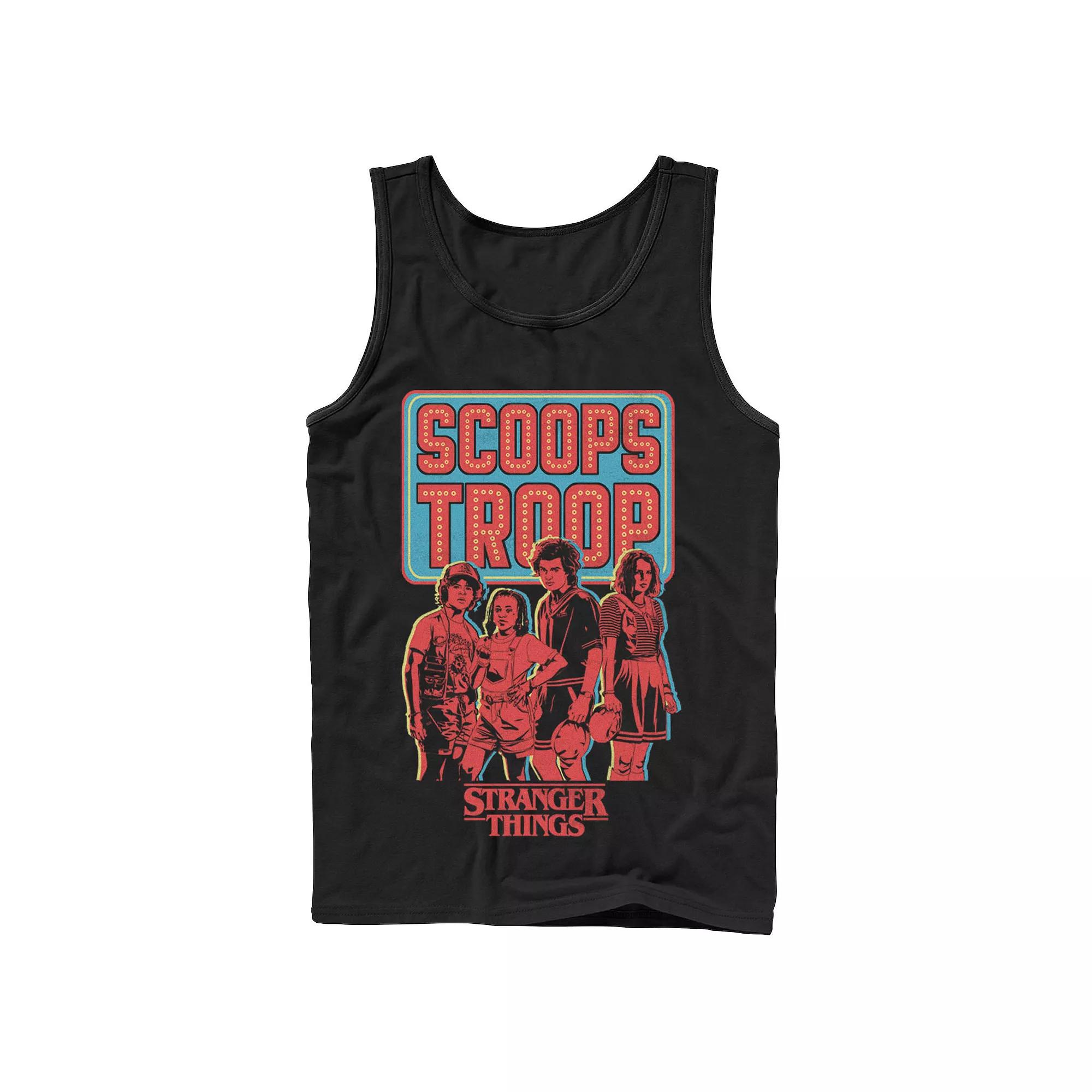 Men's Netflix Stranger Things Scoops Troop Portrait Tank Top,  Product Image