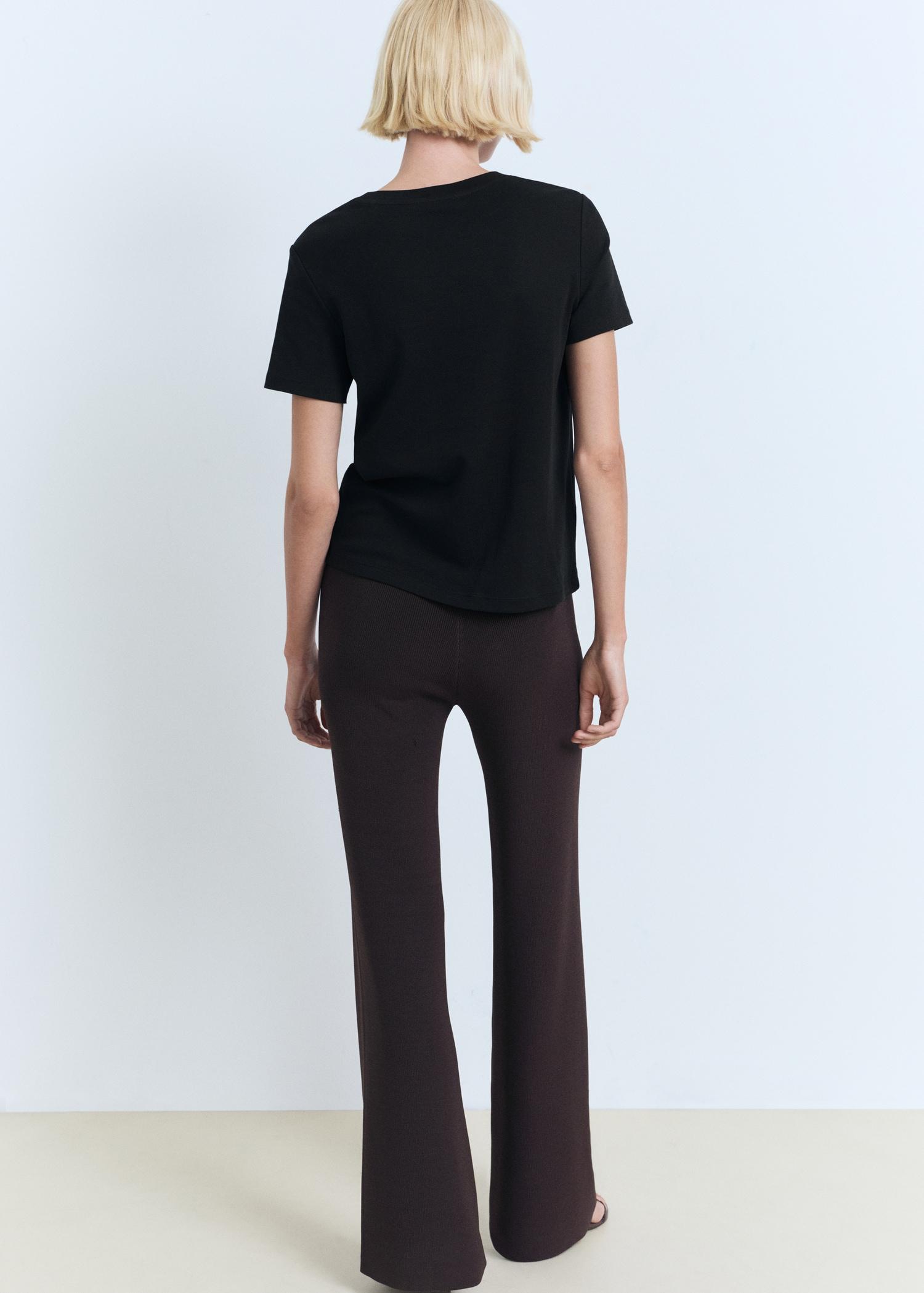 Cotton short-sleeved t-shirt - Women | MANGO USA Product Image