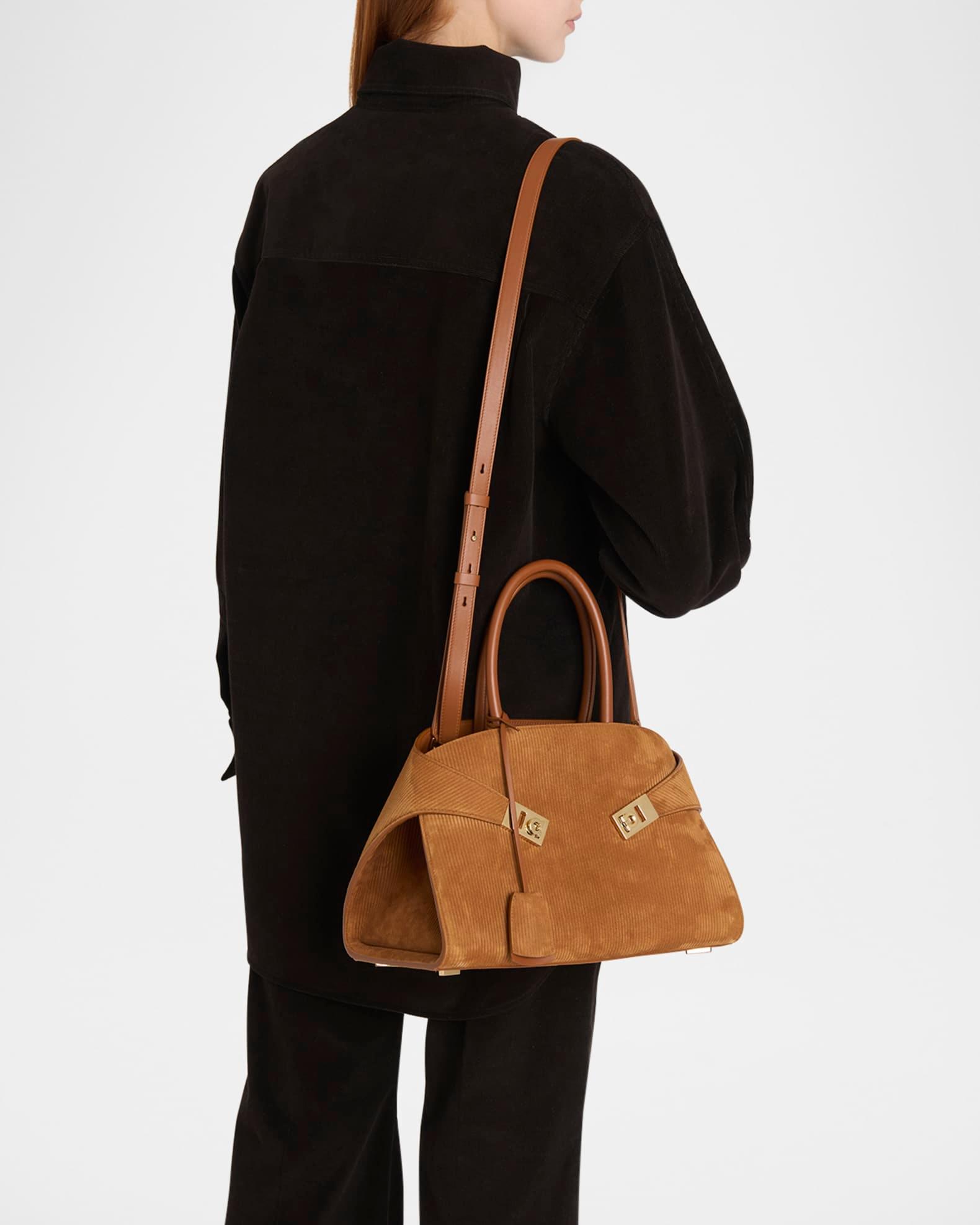 Hug Suede Corduroy Top-Handle Bag Product Image