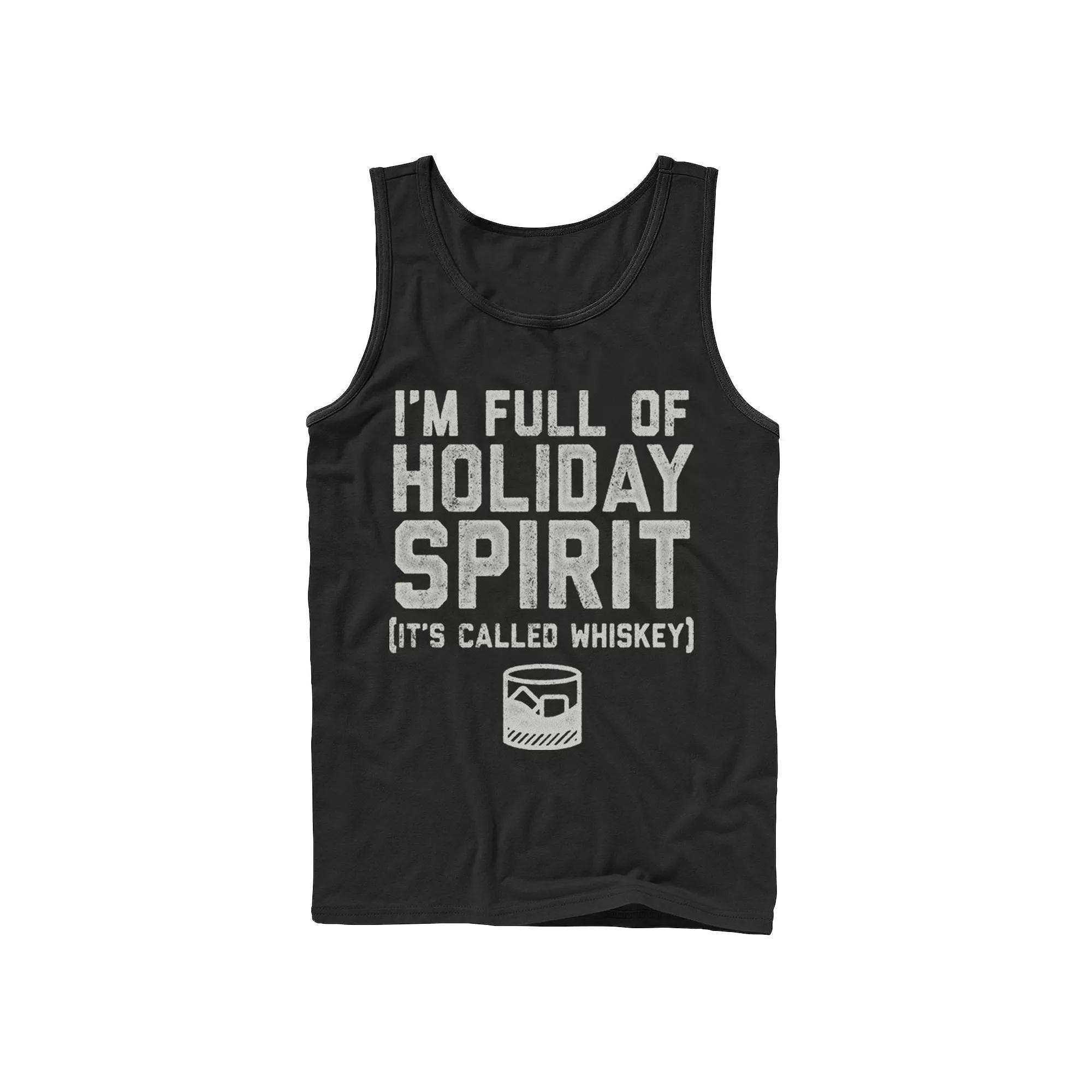 Men's I'm Full Of Holday Spirit. It's Called Whiskey Tank Top,  Product Image