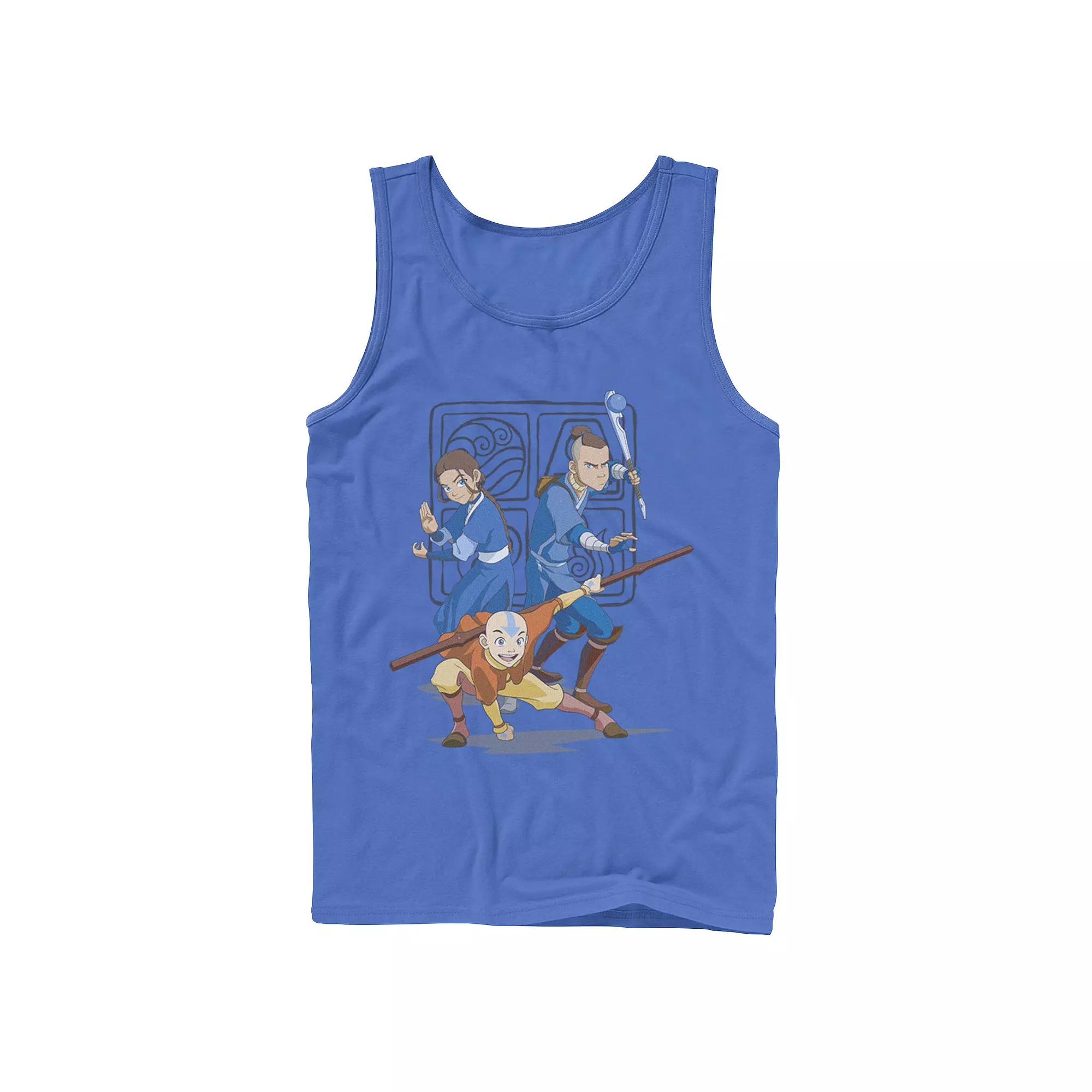 Men's Nickelodeon Avatar The Last Airbender Main Cast Group Shot Symbol Graphic Tank Top,  Product Image