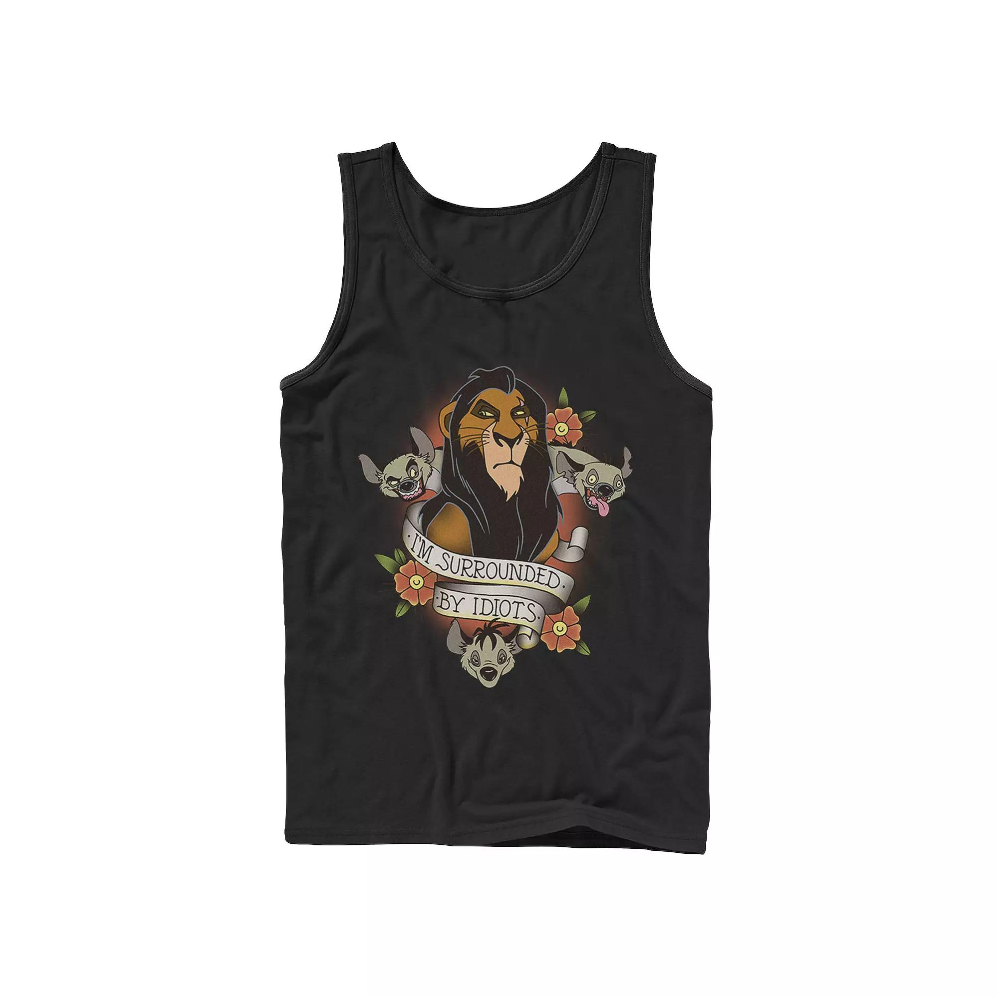 Disney's The Lion King Scar With Hyenas Men's Surrounded By Idiots Tank Top,  Product Image