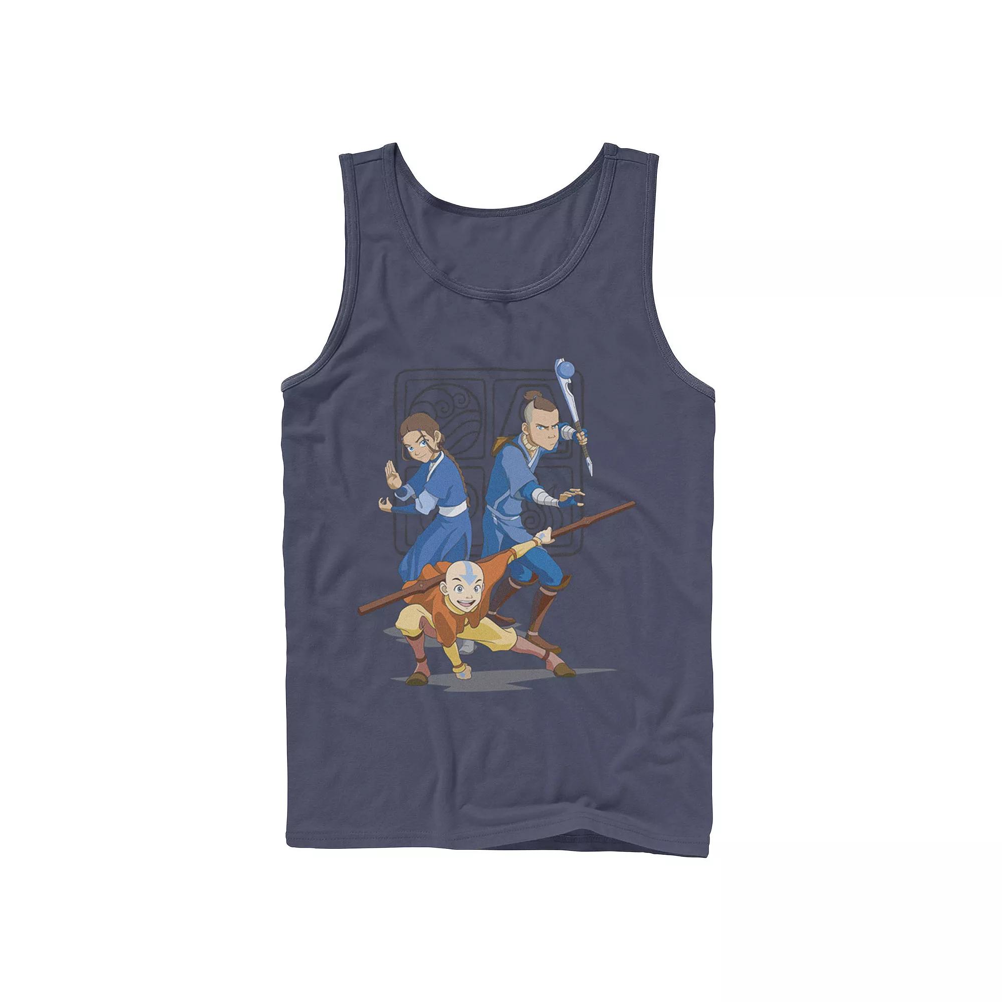 Men's Nickelodeon Avatar The Last Airbender Main Cast Group Shot Symbol Graphic Tank Top,  Product Image