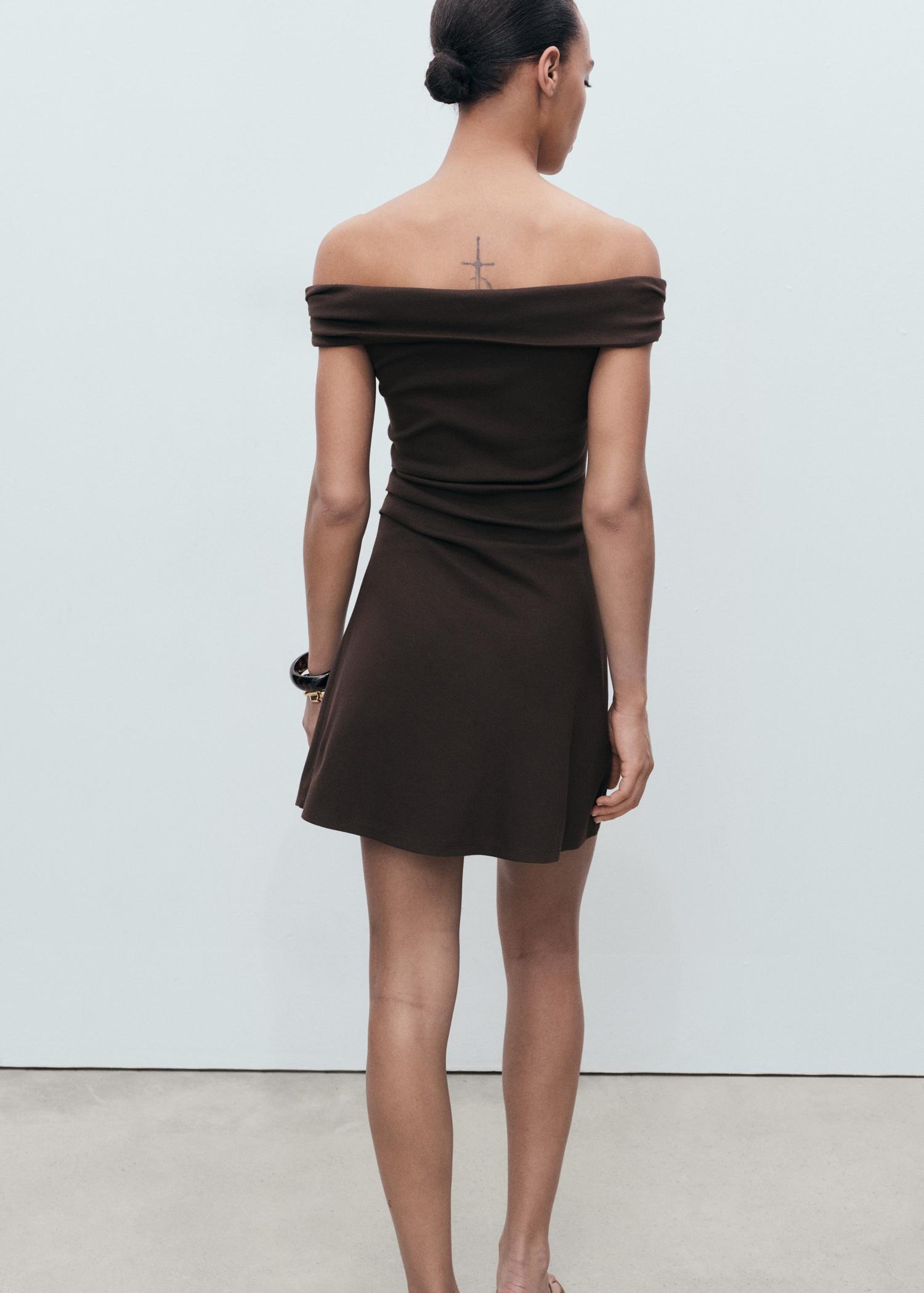 Short strapless dress - Women | MANGO USA Product Image