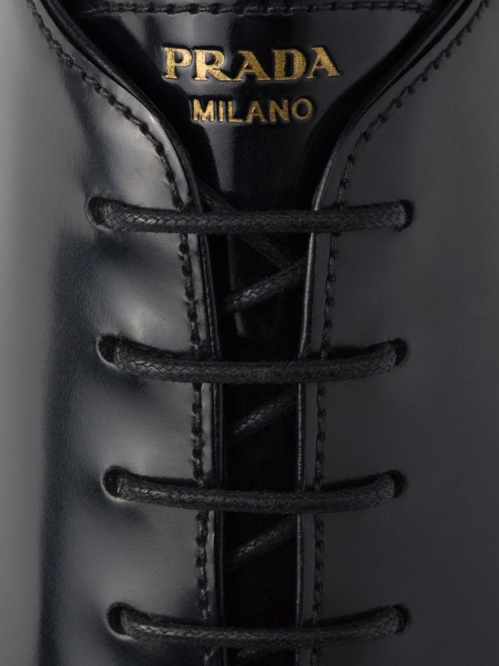 brushed-leather lace-up shoes Product Image