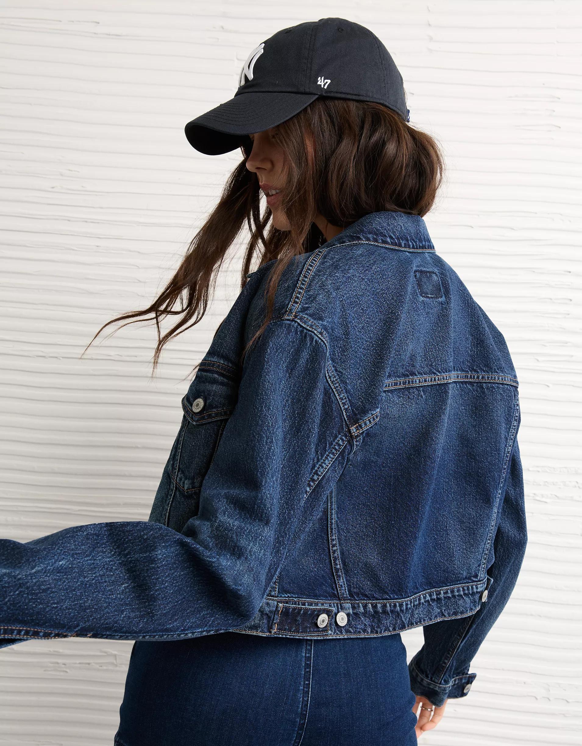 AE Cropped Vintage Denim Jacket Product Image