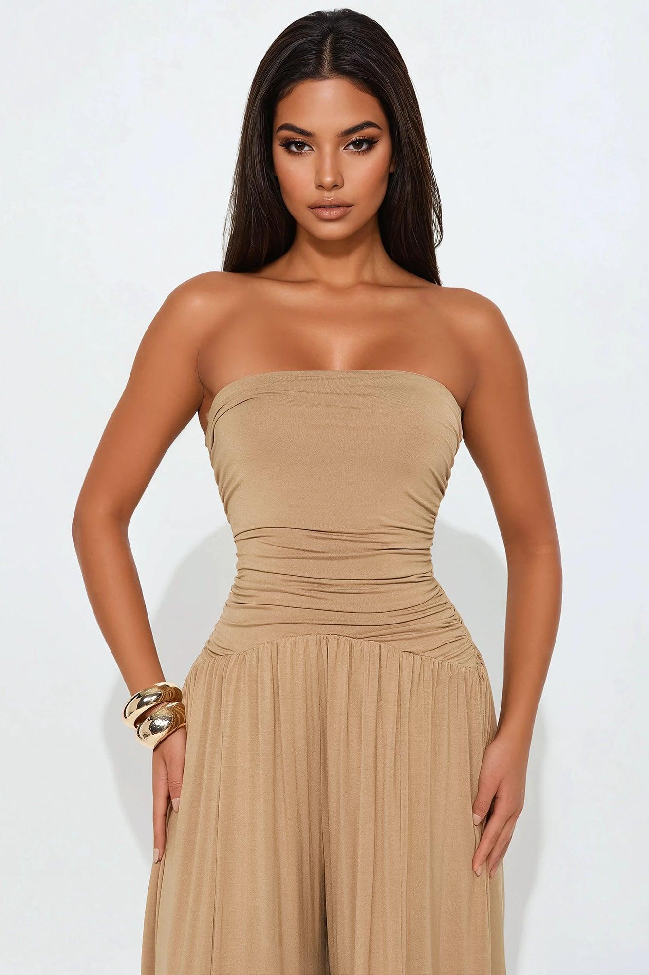 Hammock Daydreams Jumpsuit - Taupe Product Image