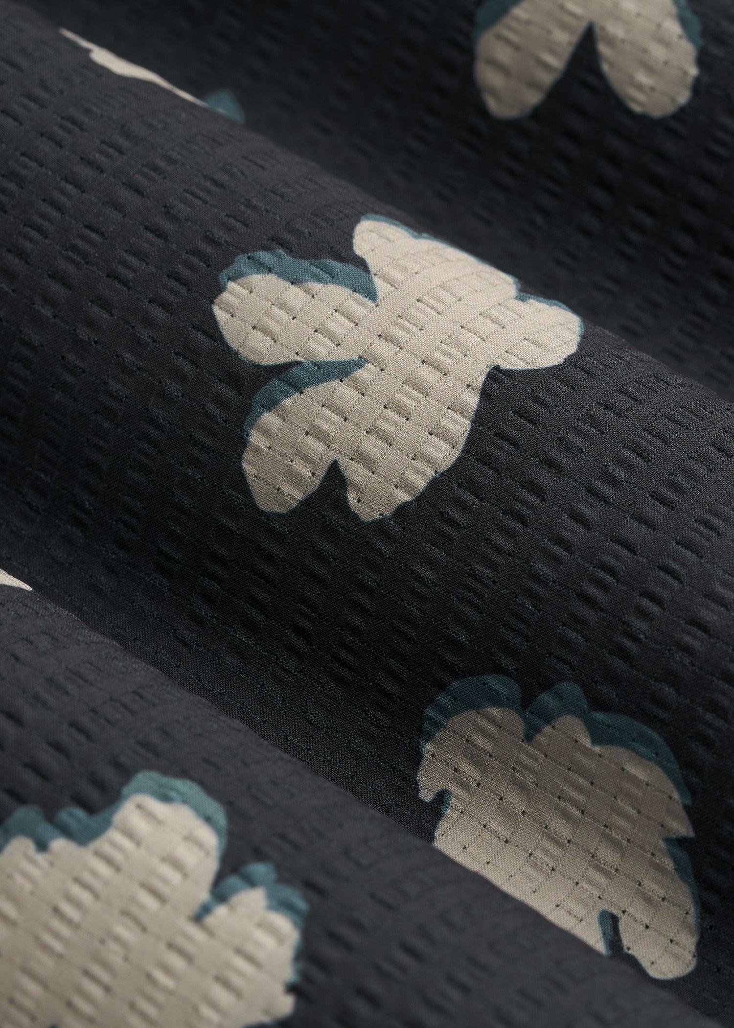 Coastal Perforated Polo Shirt for Tall Men in Navy and Bone Floral Male Product Image