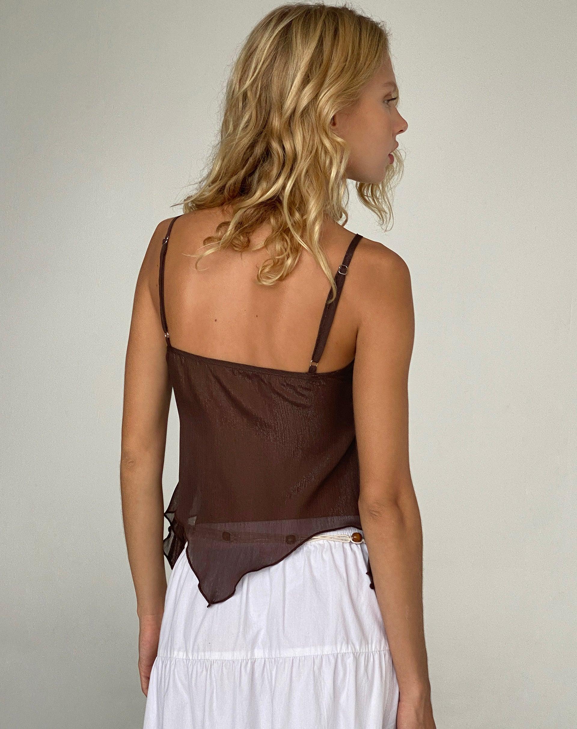 Carmeline Longline Cami Top in Shimmer Brown Female Product Image