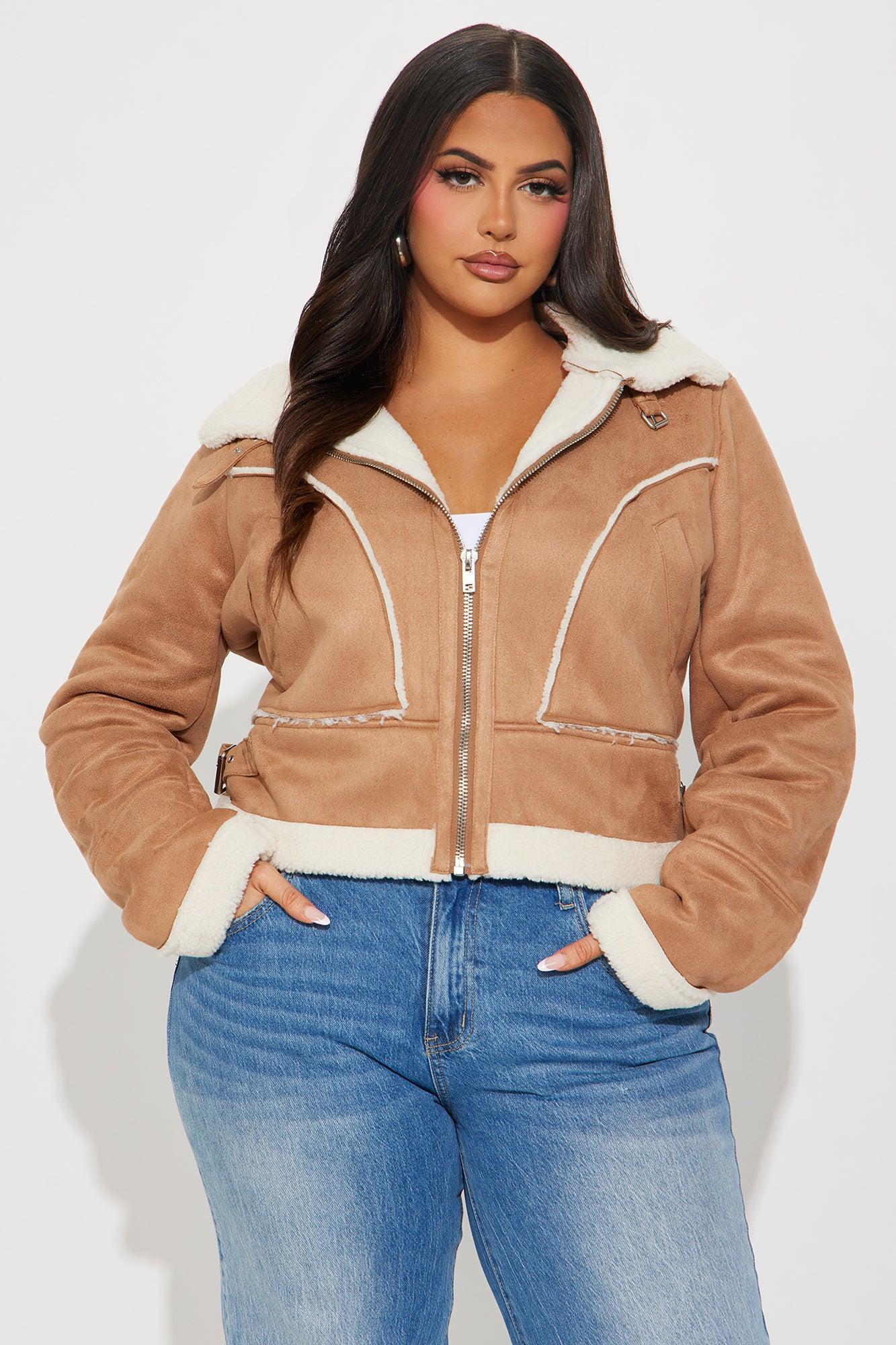 Look My Way Shearling Jacket - Khaki Female Product Image